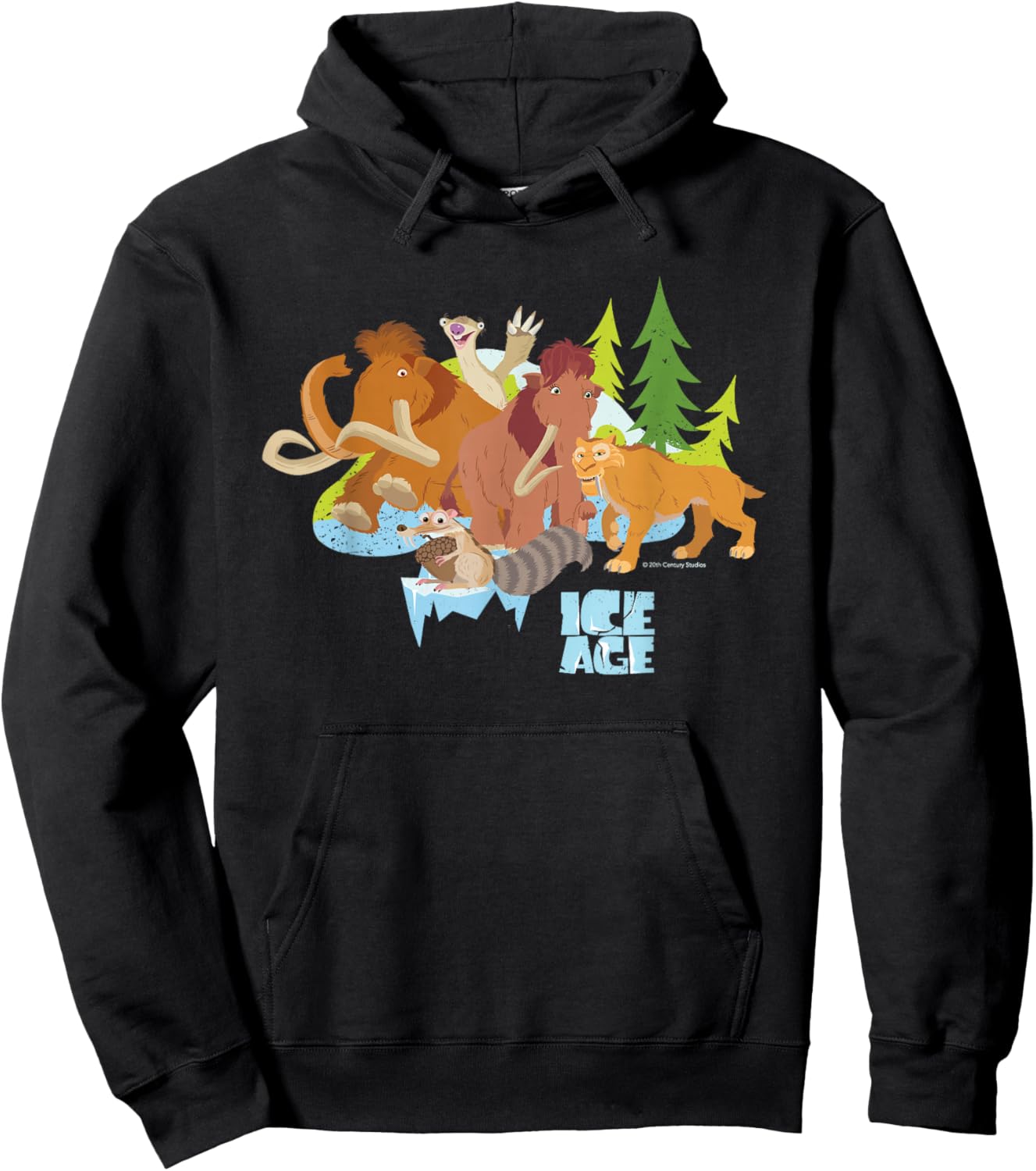 20th Century Fox Ice Age 20th Anniversary Exclusive -Adults , Black, Short Sleeve, Small Hoodie - Hoodie | Black