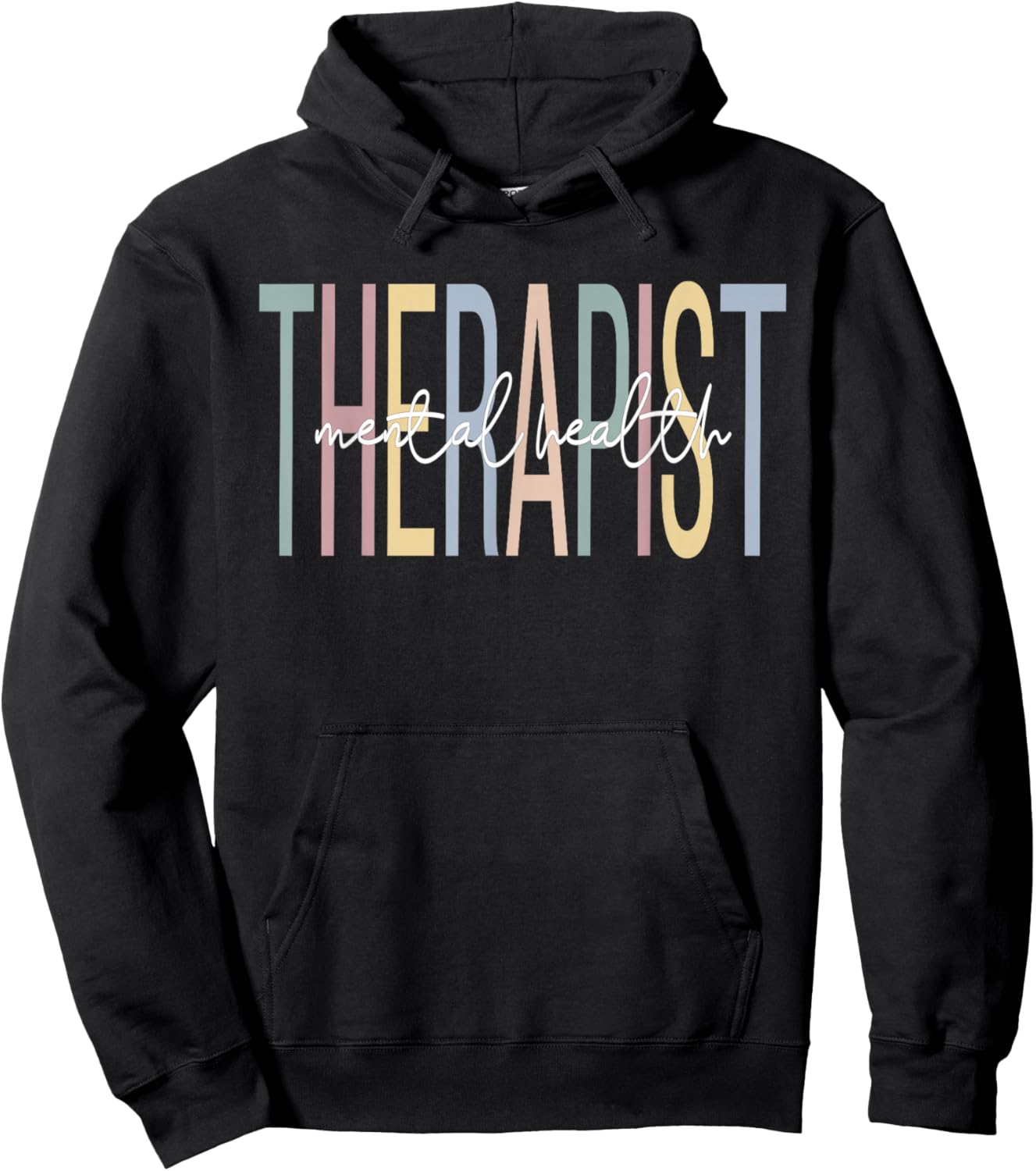 Mental Health Therapist Boho Mental Health Therapy Hoodie - Hoodie | Black