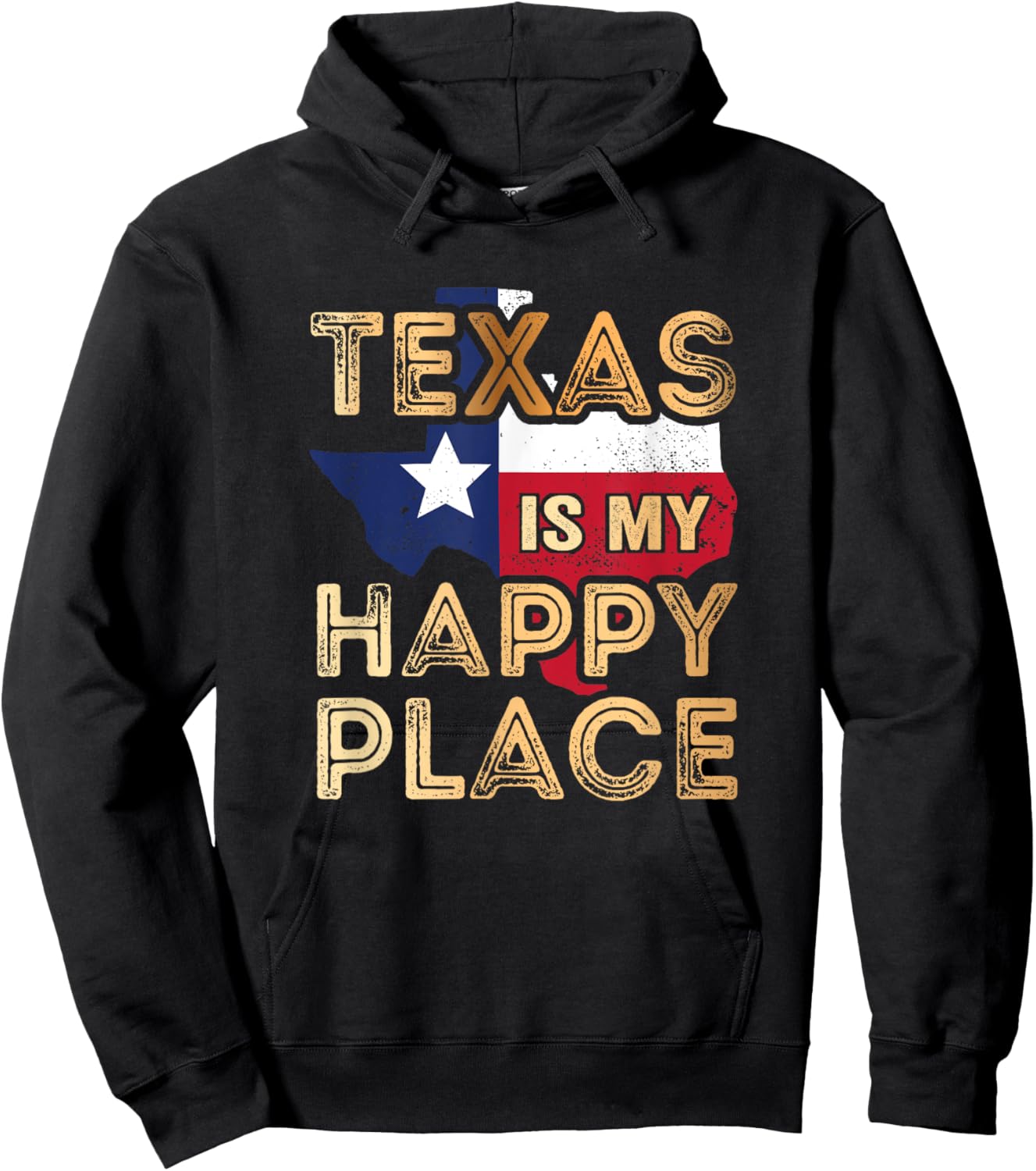 Texas is my Happy Place Hoodie - Hoodie | Black