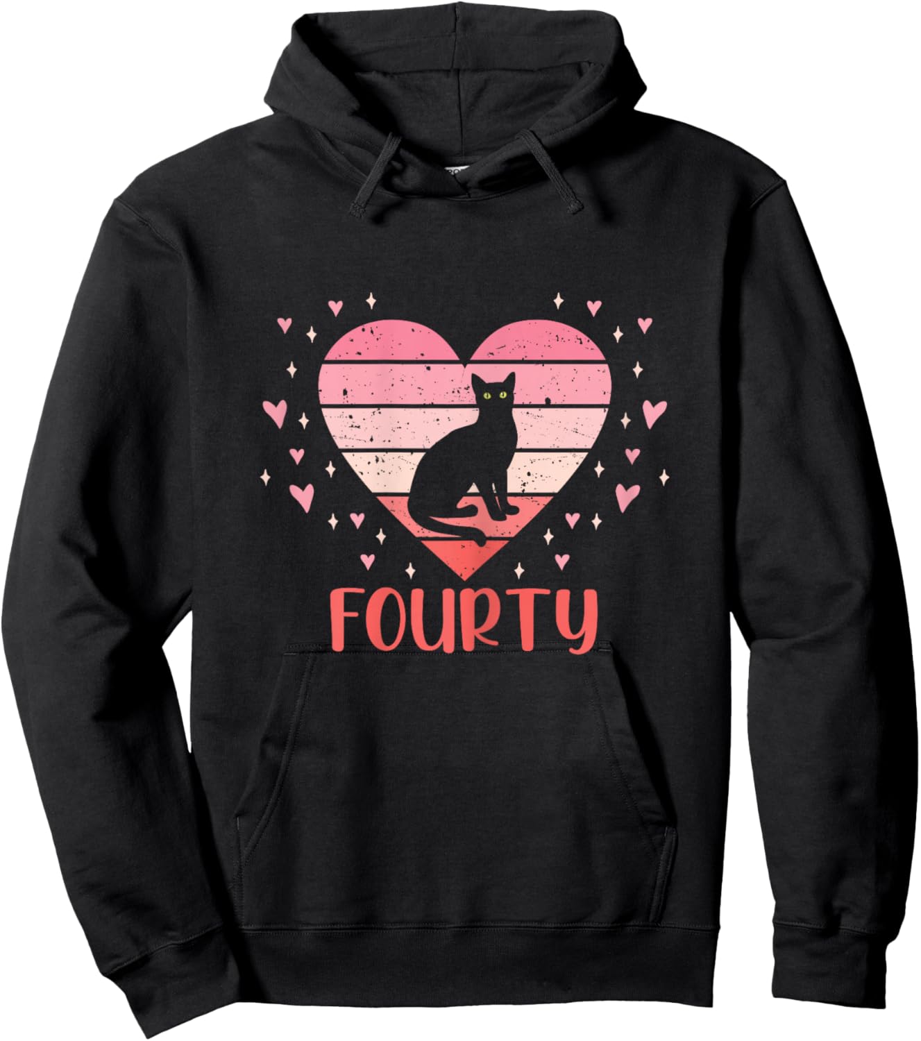 40 Year Old Cute Cat Birthday Girl 40th B-day Hoodie - Hoodie | Black