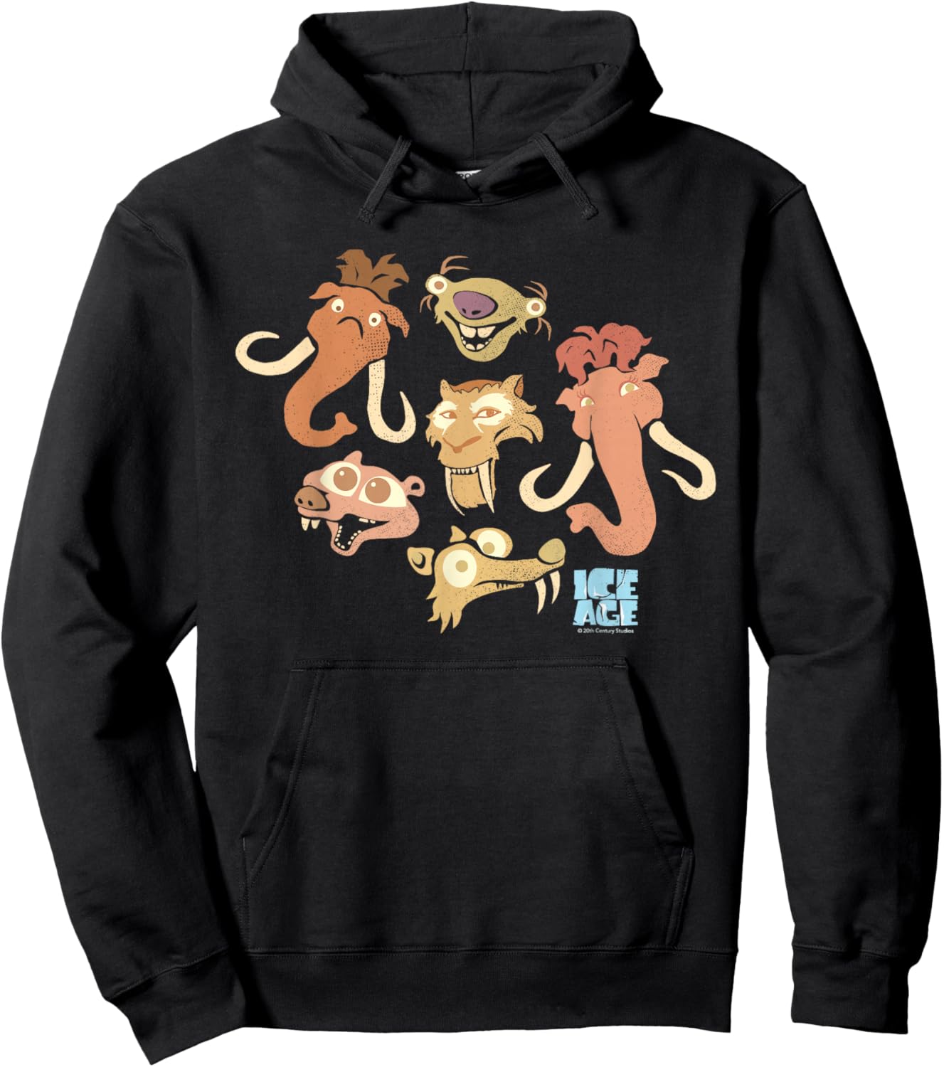 Ice Age Manfred Ellie Diego Sid Scrat Baby Scrat Hoodie - Hoodie | Black