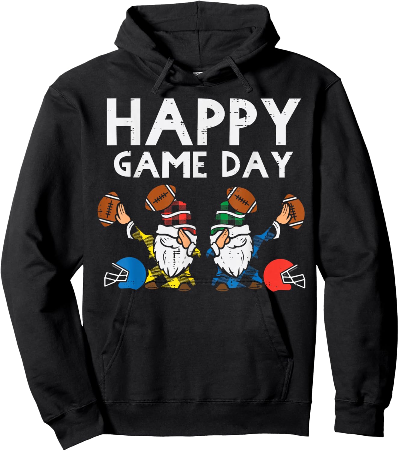 Gnome Dab Happy Game Day American Football Men Women Kids Hoodie - Hoodie | Black