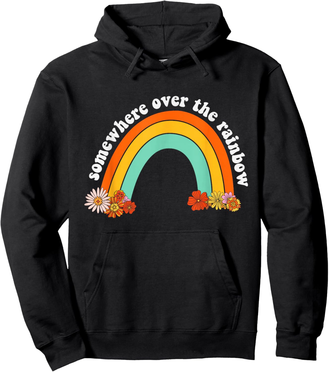 Somewhere Over The Rainbow Kindness Funny Inspirational Hoodie - Hoodie | Black