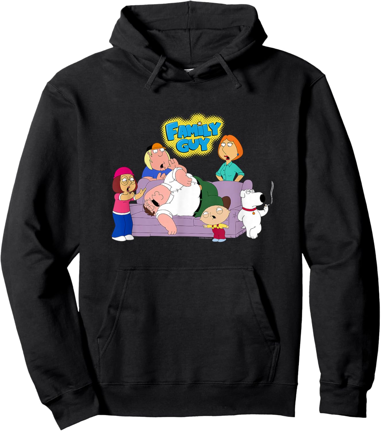 Family Guy Drunk Peter and Family with Logo Cartoon Hoodie - Hoodie | Black