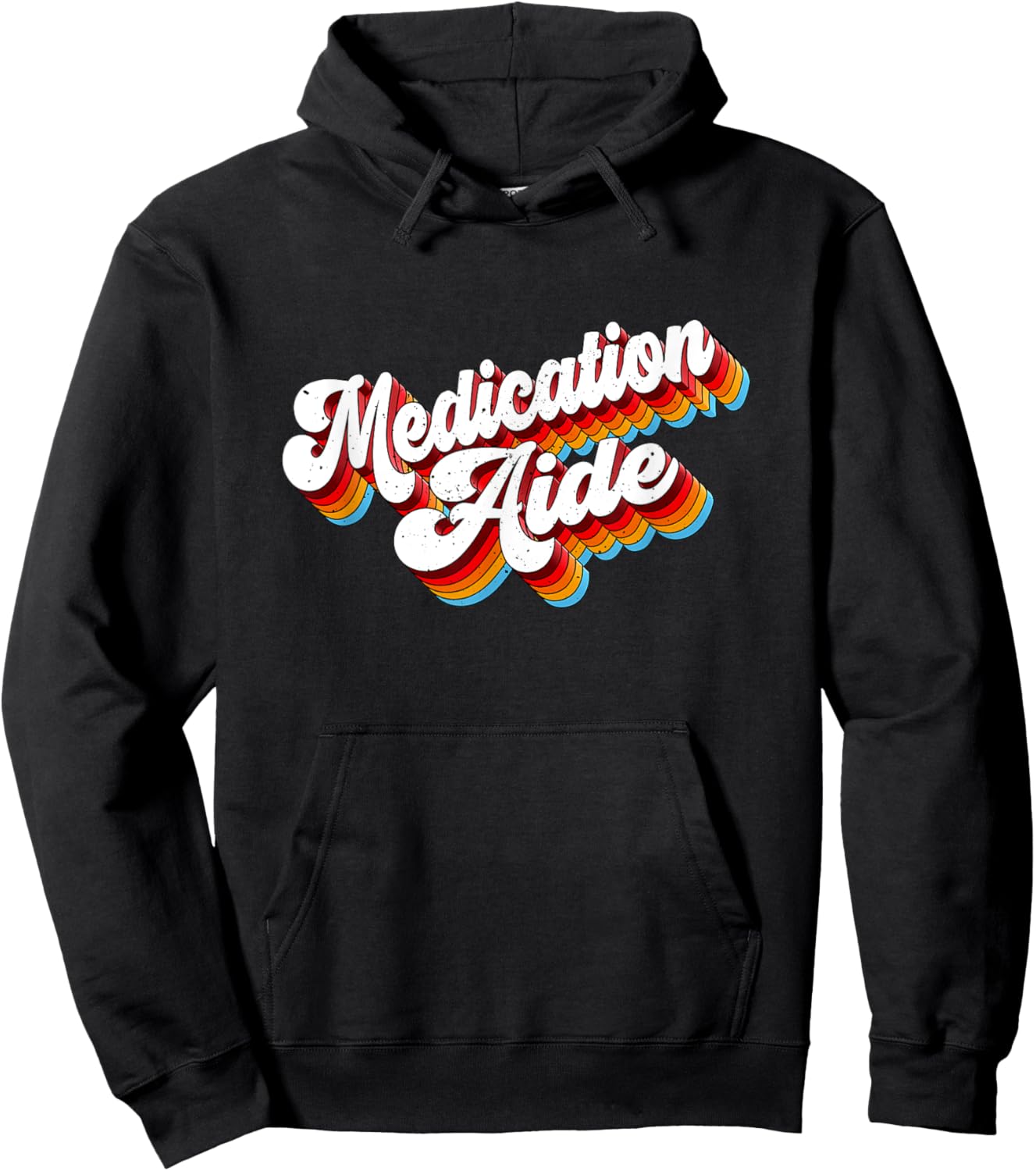 Medication Aide Job Appreciation Retro Hoodie - Hoodie | Black