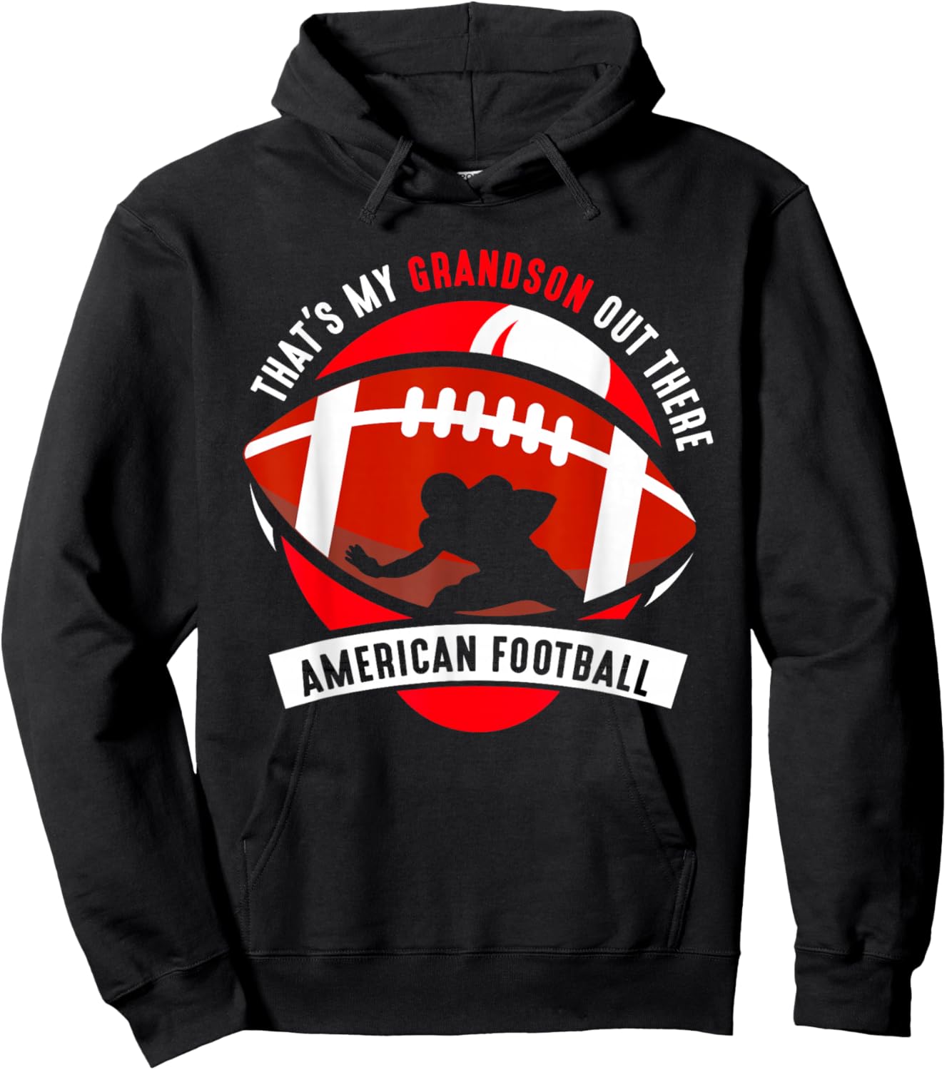 That's My Grandson Out There American Football Hobby Sports Hoodie - Hoodie | Black