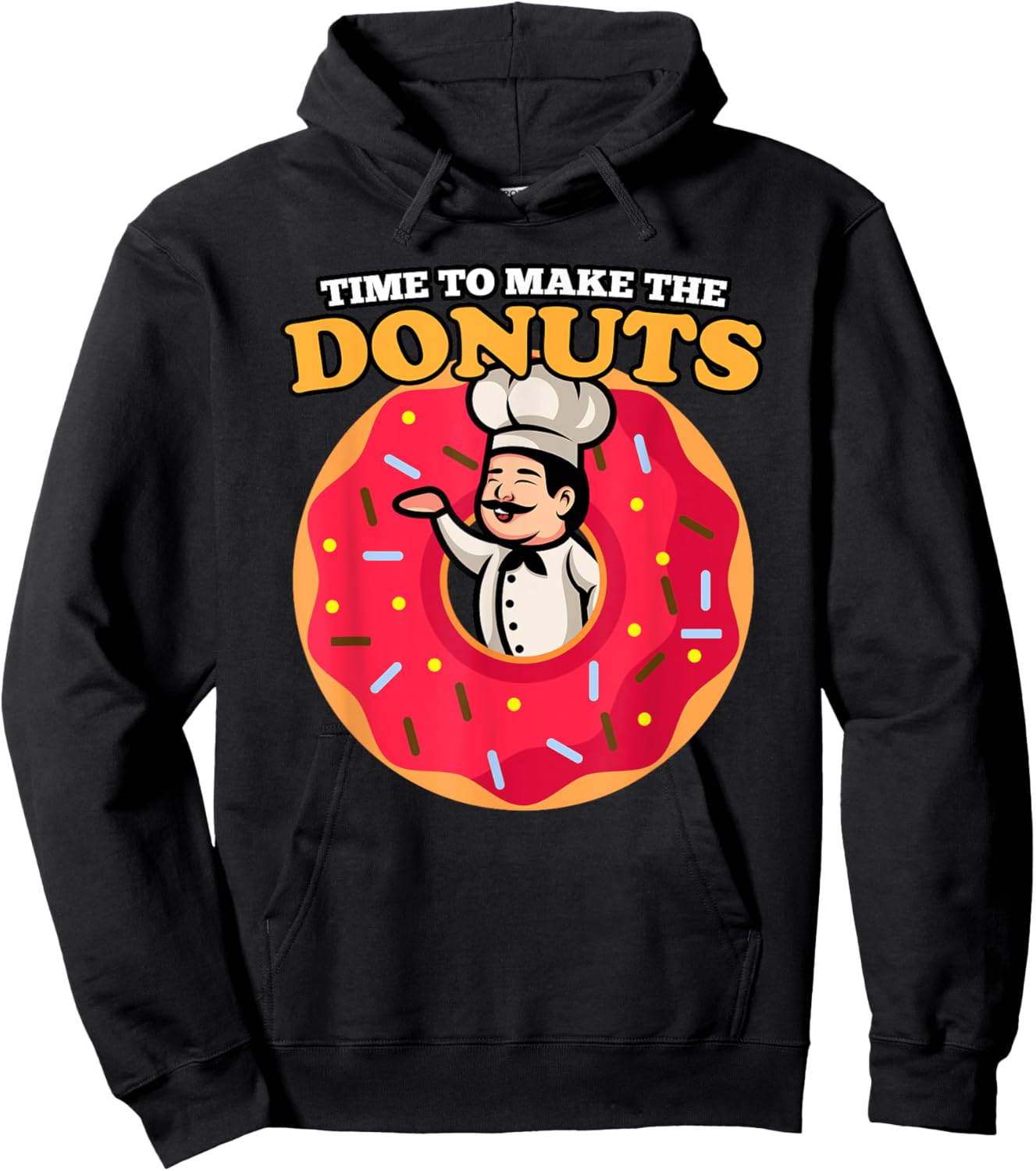 Time To Make Donuts Funny Vintage Retro 80s Dessert Lover Hoodie - Hoodie | Black