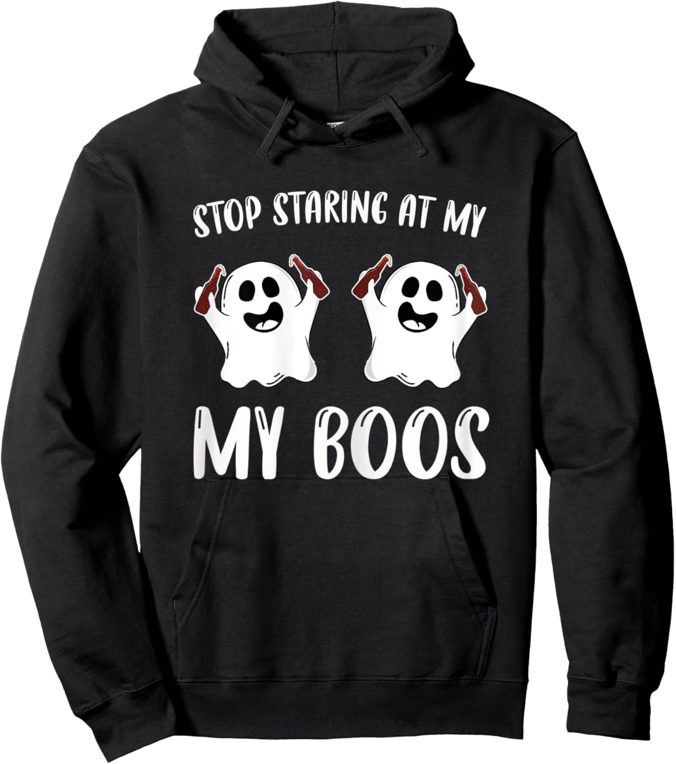 Stop Staring At My Boos Funniest Halloween Present Hoodie - Hoodie | Black