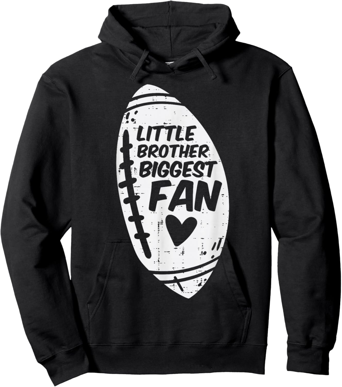 American Football Little Brother Biggest Fan Family Boys Hoodie - Hoodie | Black