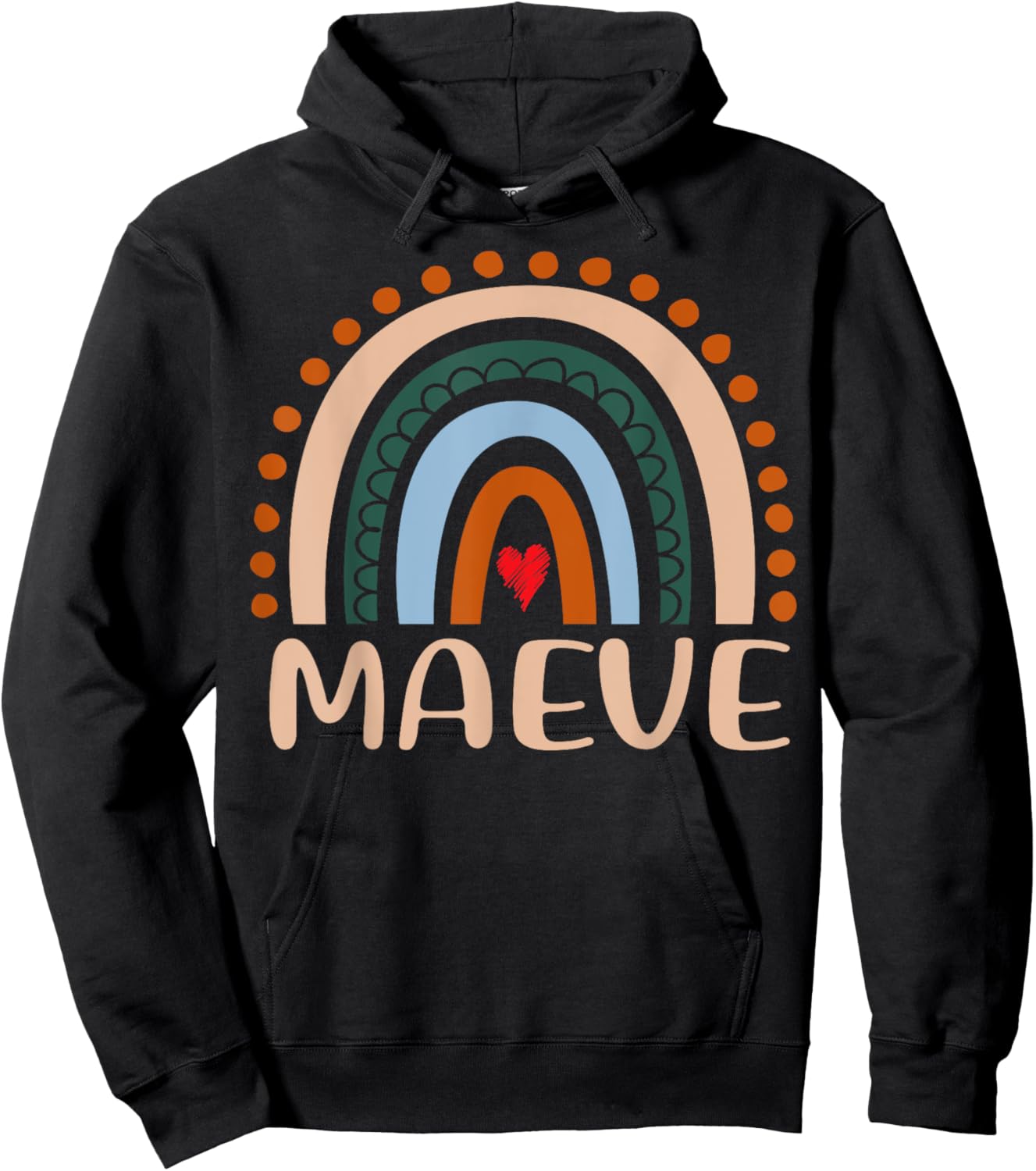 Maeve Name Personalized Funny Women Rainbow Maeve Hoodie - Hoodie | Black