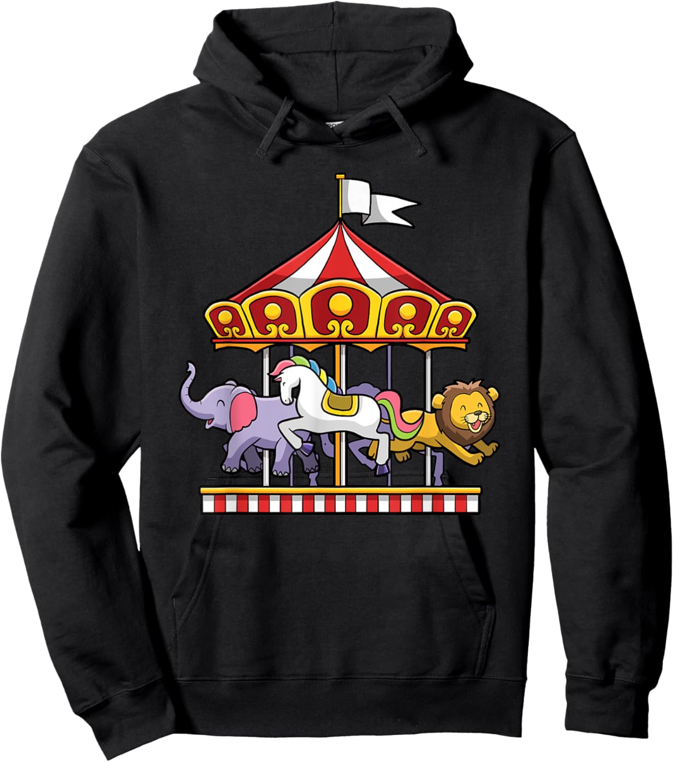 Horse Carousel Cute Carnival Ride Animals Circus Hoodie - Hoodie | Black