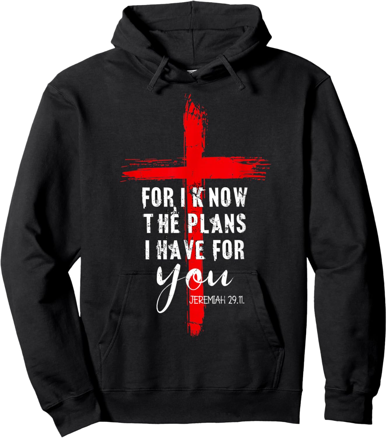 Christian Quote Faith Jeremiah 29.11 Hoodie - Hoodie | Black