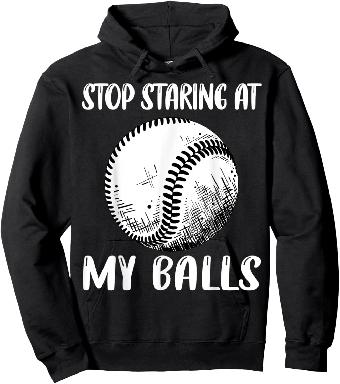 Funny Double Meaning Pun, Dad Sarcastic Adult Baseball Balls Hoodie - Hoodie | Black