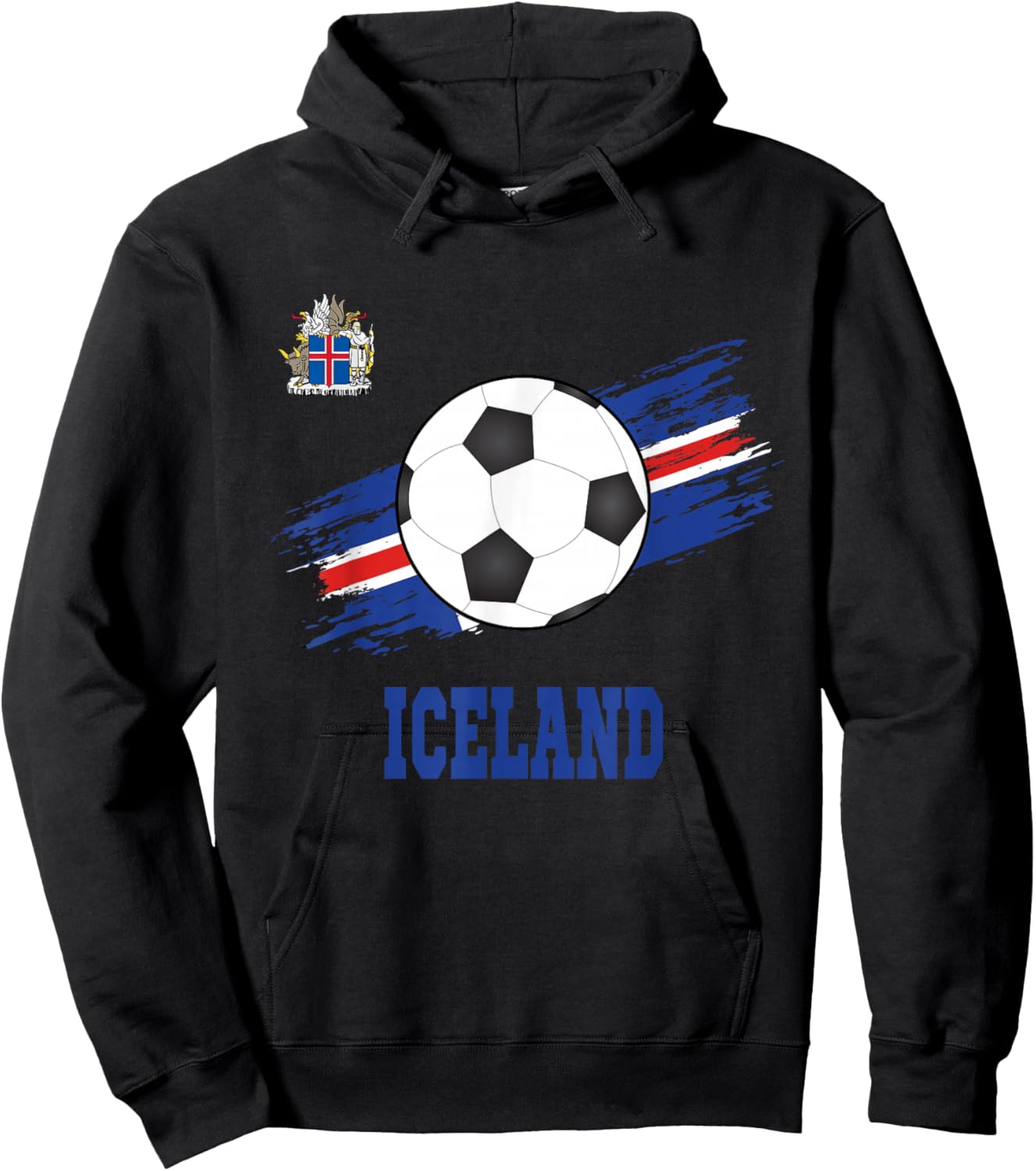 Iceland Soccer Icelandic Football Icelander Futbol Hoodie - Hoodie | Black