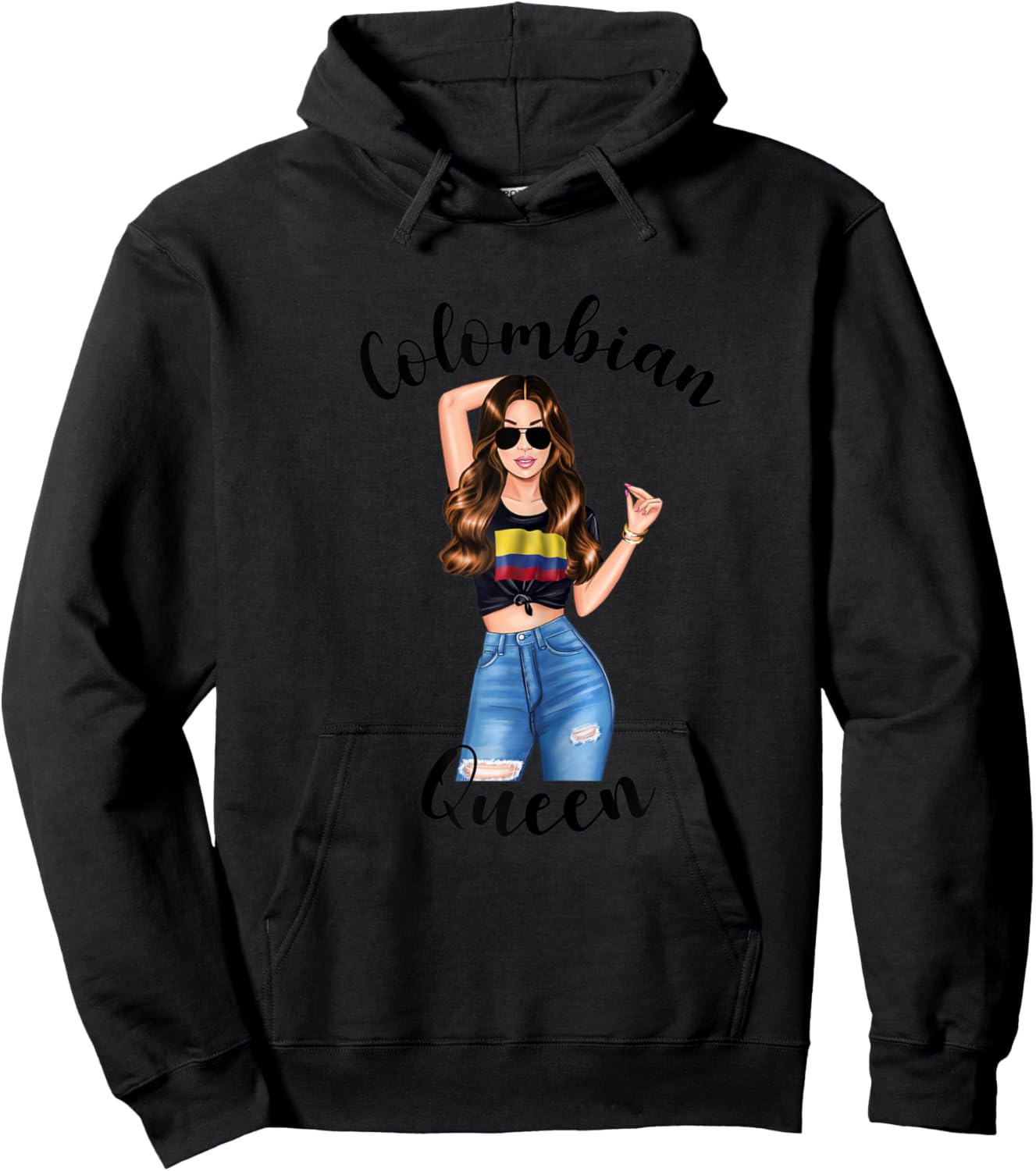 Colombian Queen Sexy Colombiana Colombia Woman Hoodie - Hoodie | Black