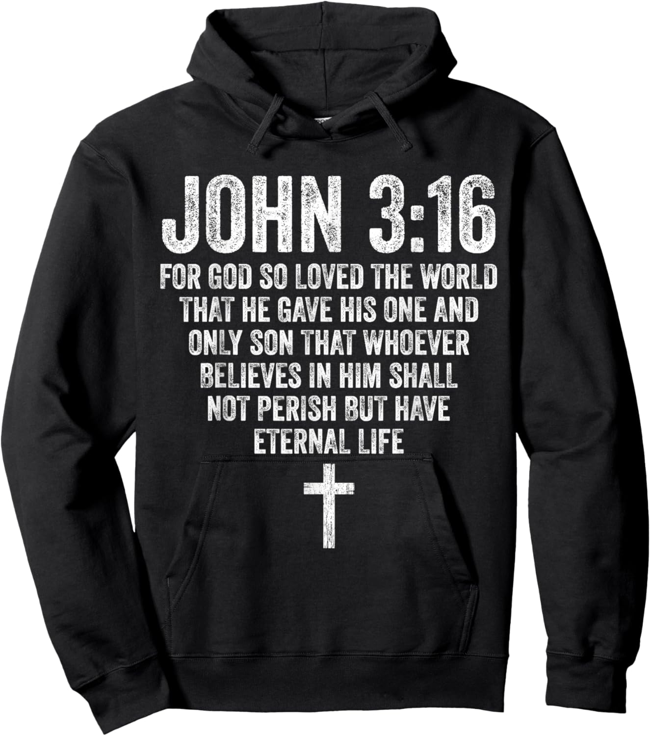 John 3:16 Bible Verse Scripture Christian Religious Jesus Hoodie - Hoodie | Black