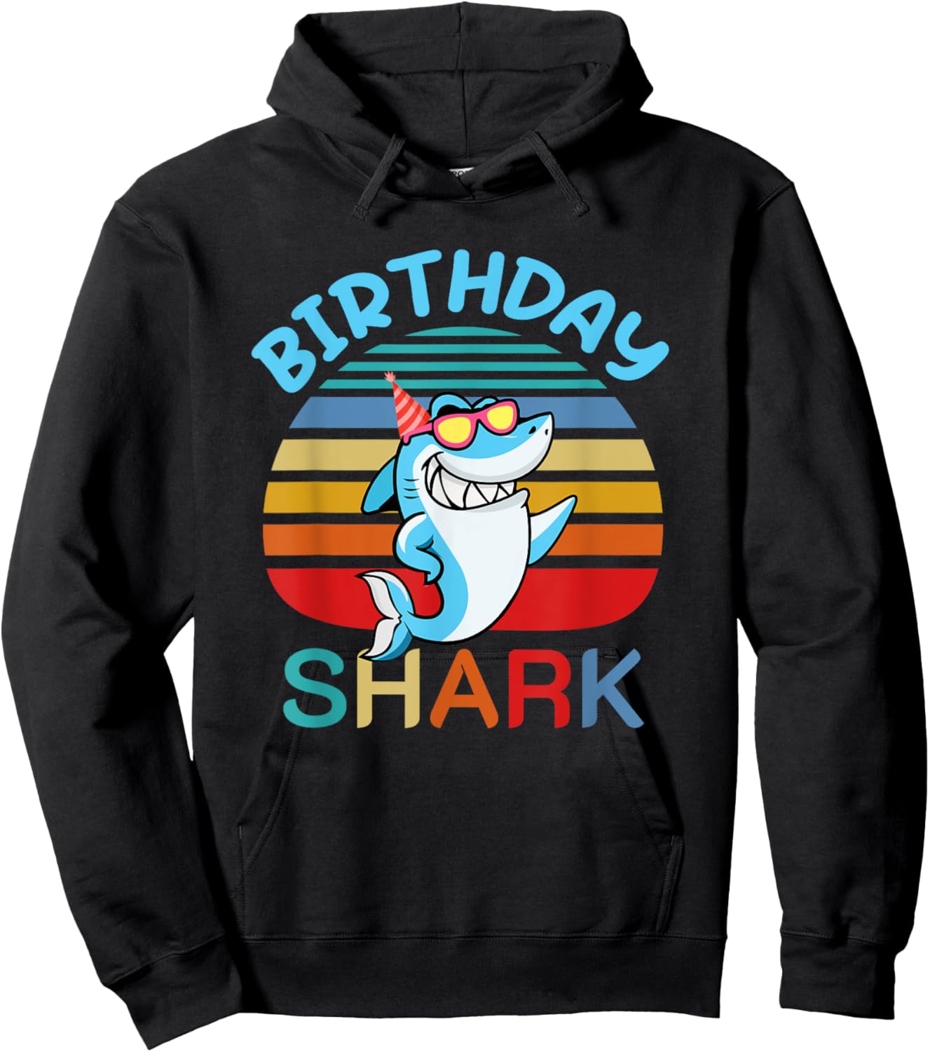 Shark Birthday Toddler Boys Kids Matching Family Boy Hoodie - Hoodie | Black
