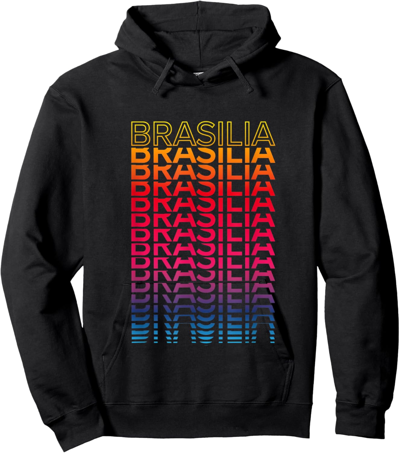 Retro Colorful City - Nostalgic Brasilia Hoodie - Hoodie | Black