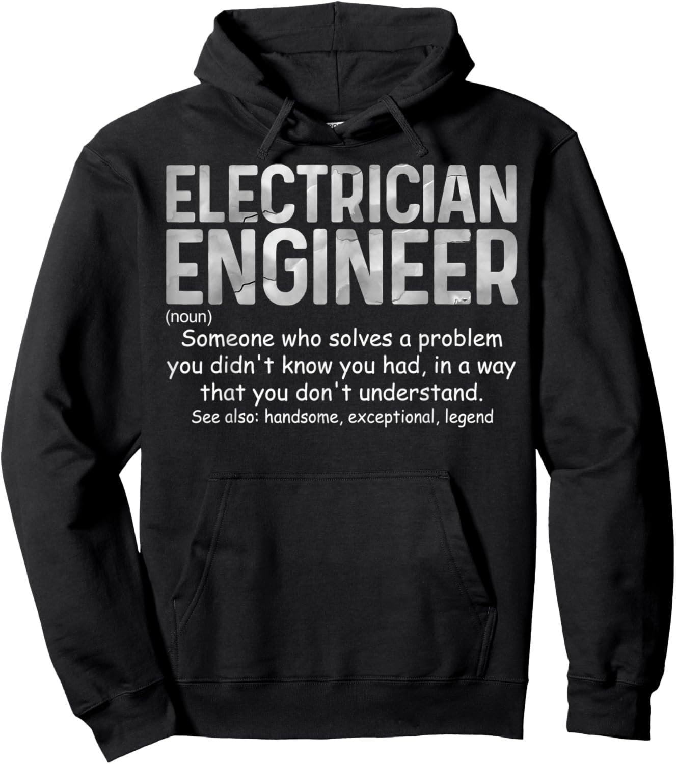 Electrician Engineer Dictionary Definition Much Cooler Hoodie - Hoodie | Black