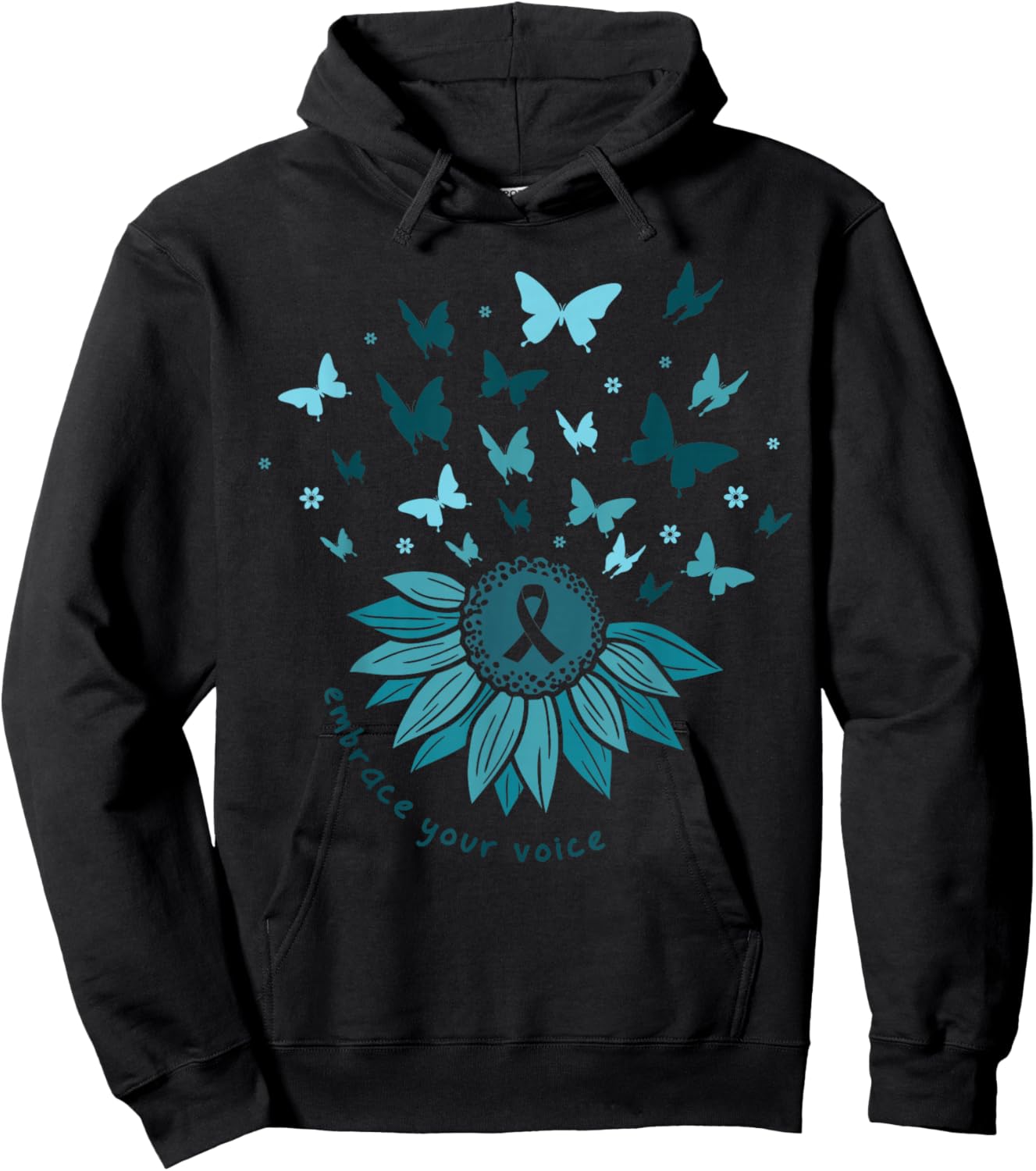 SAAM Sexual Assault Awareness Month We Wear Teal In April Hoodie - Hoodie | Black