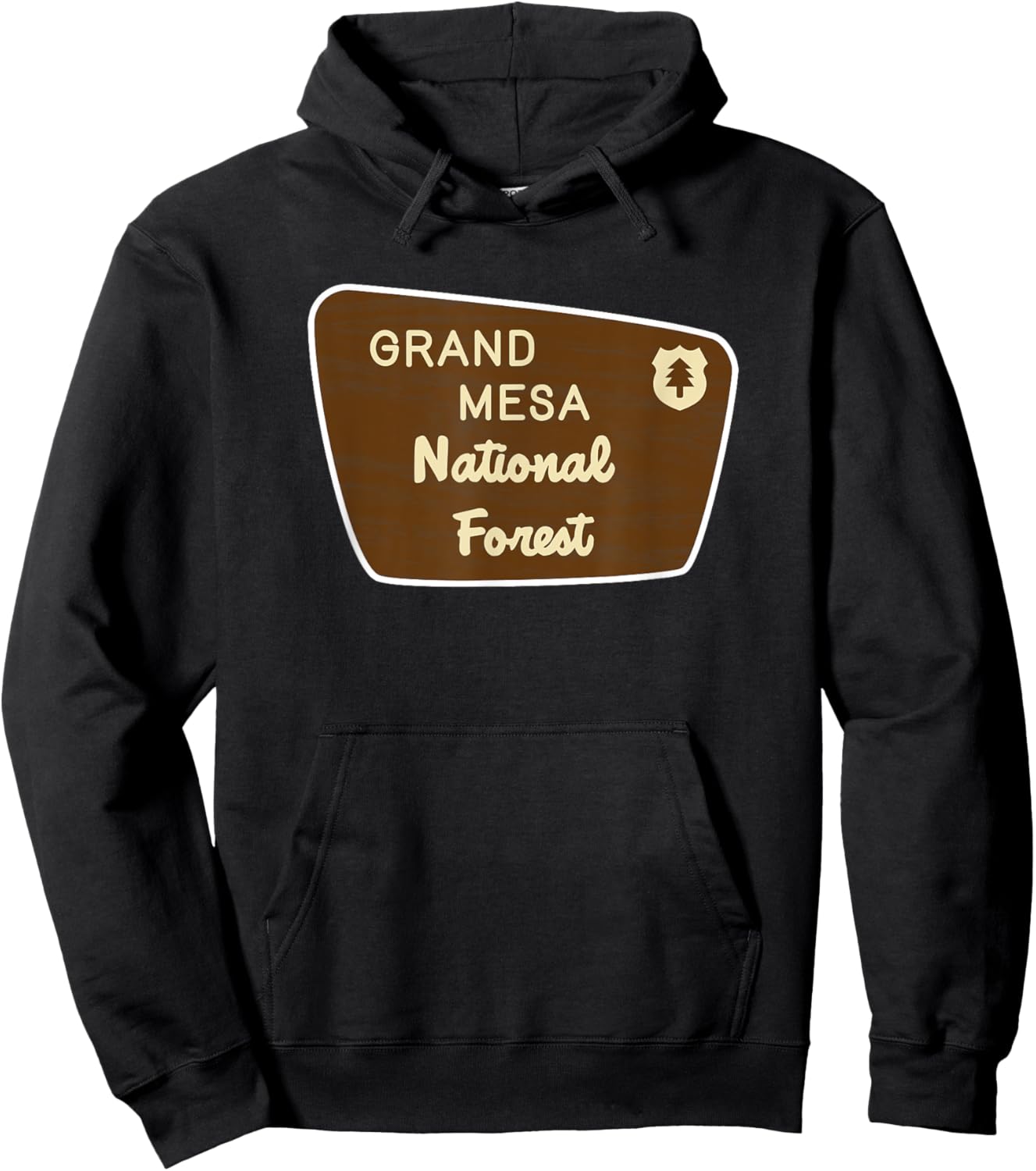 Grand Mesa National Forest Sign Retro Hoodie - Hoodie | Black