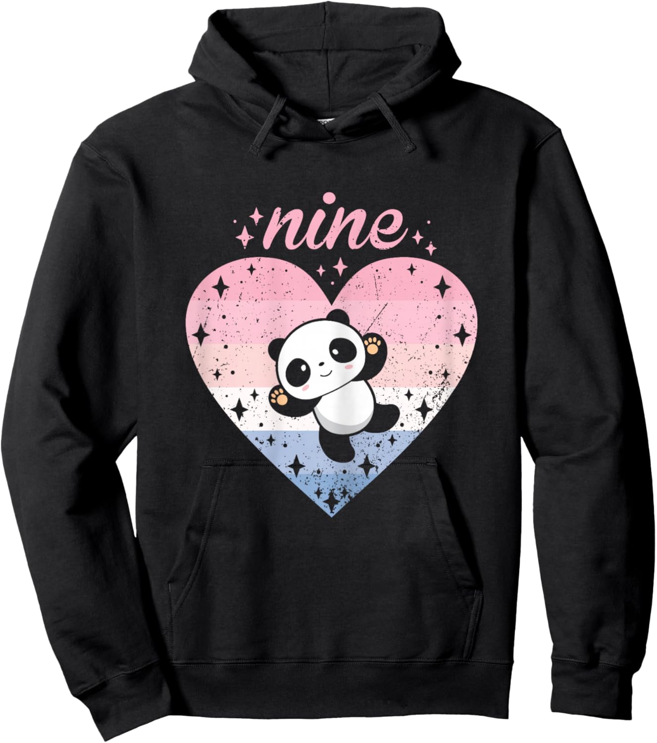 9 Year Old Cute Panda Birthday Girl 9th B-day Hoodie - Hoodie | Black