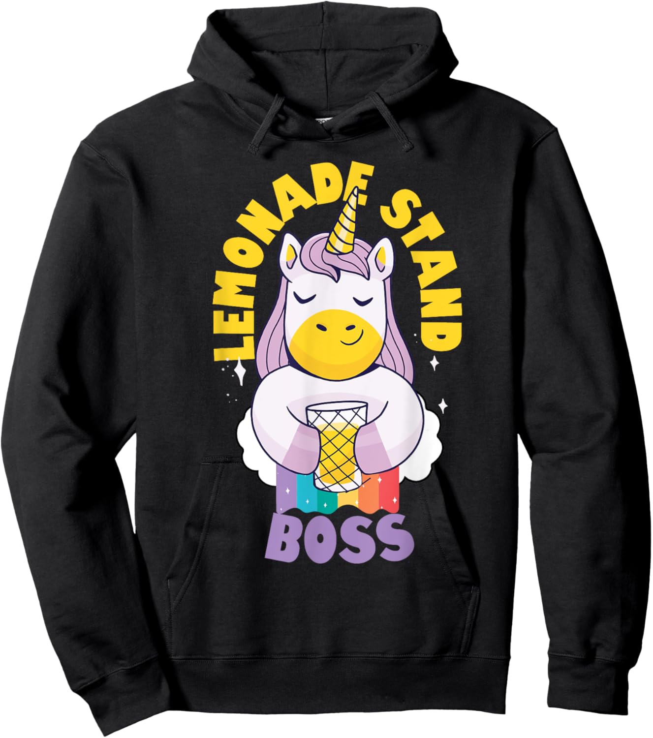 Lemonade Stand Boss Entrepreneur Kids - Unicorn Hoodie - Hoodie | Black