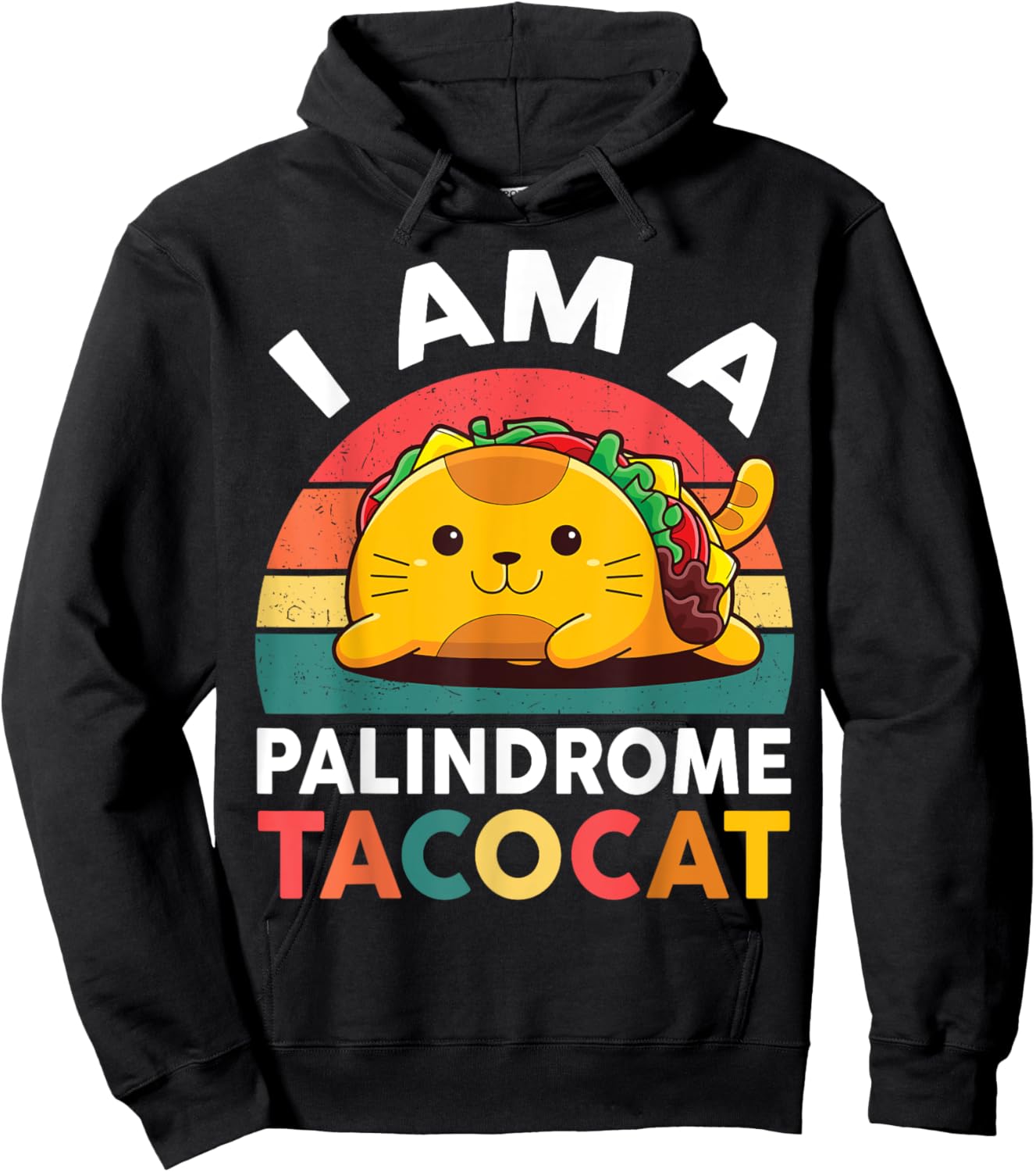 Cat Taco-Shirt Kids Youth Boy Girl I'm A Palindrome Taco-Cat Hoodie - Hoodie | Black