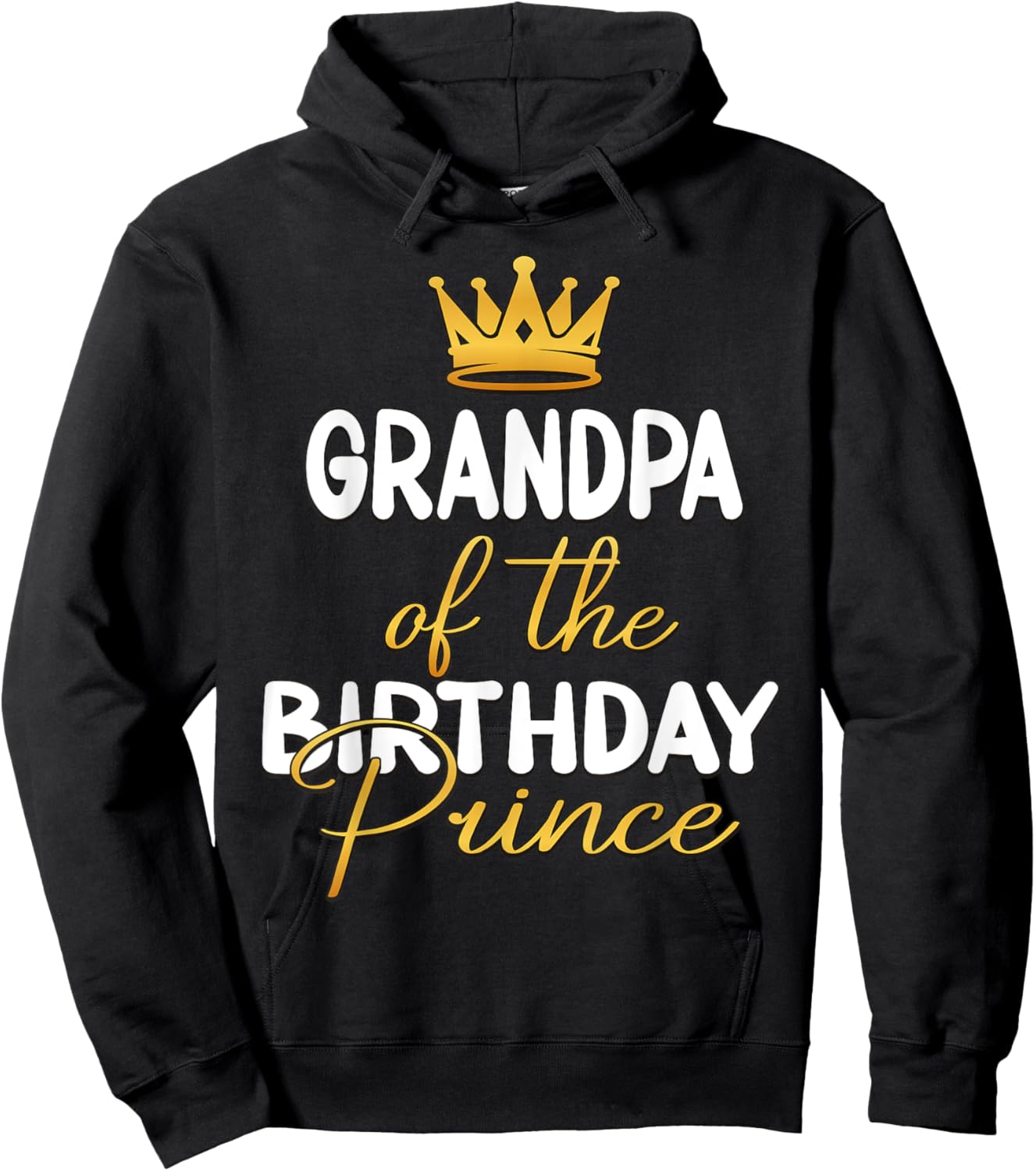 Grandpa Of The Birthday Prince Boy Bday Party Idea Hoodie - Hoodie | Black