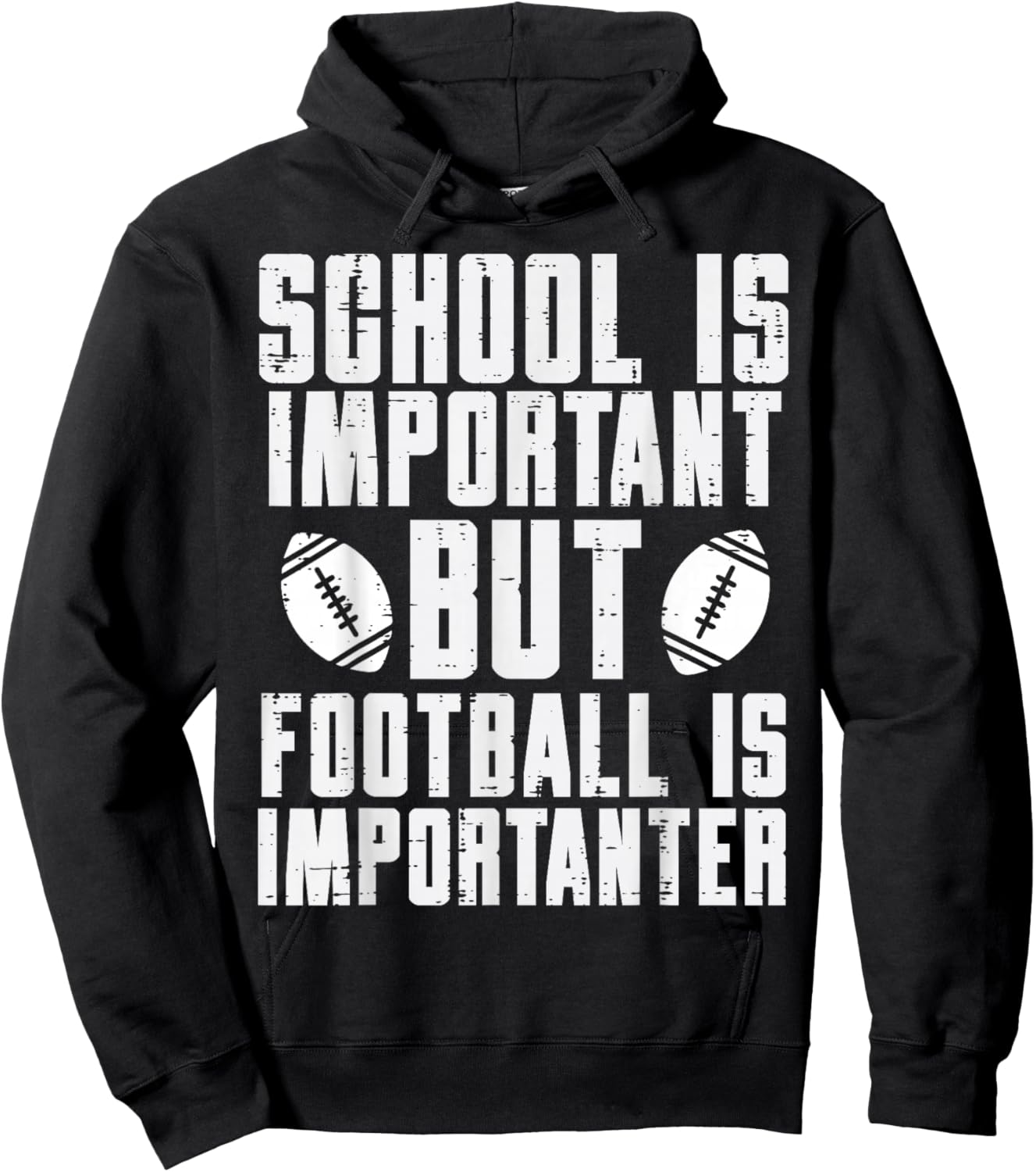 School Is Important American Football Funny Player Boys Hoodie - Hoodie | Black
