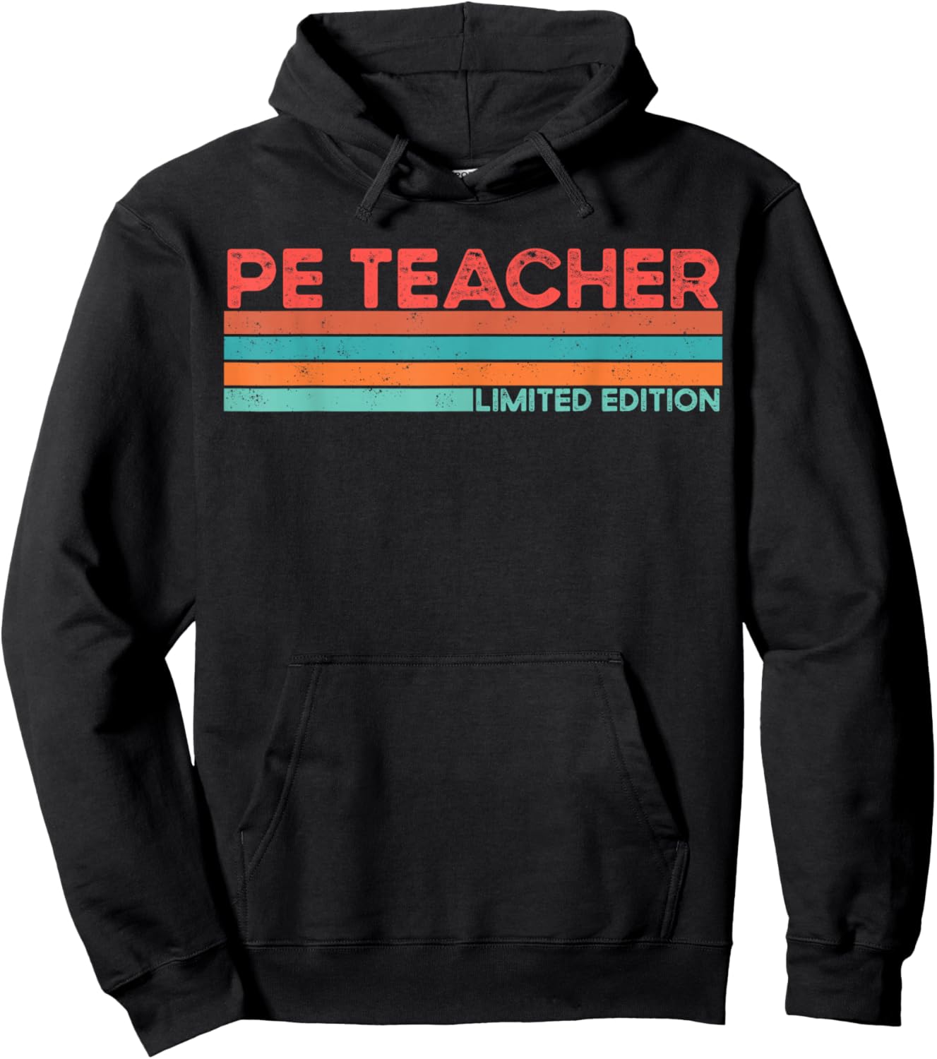 PE TEACHER Retro Job Title Profession Birthday Worker Idea Hoodie - Hoodie | Black