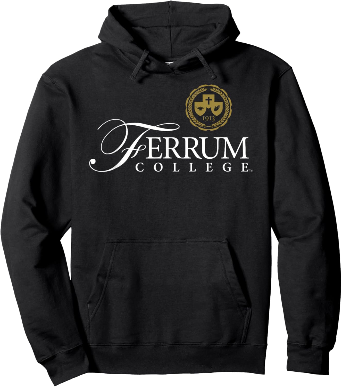 Ferrum College Primary Logo Stacked Hoodie - Hoodie | Black