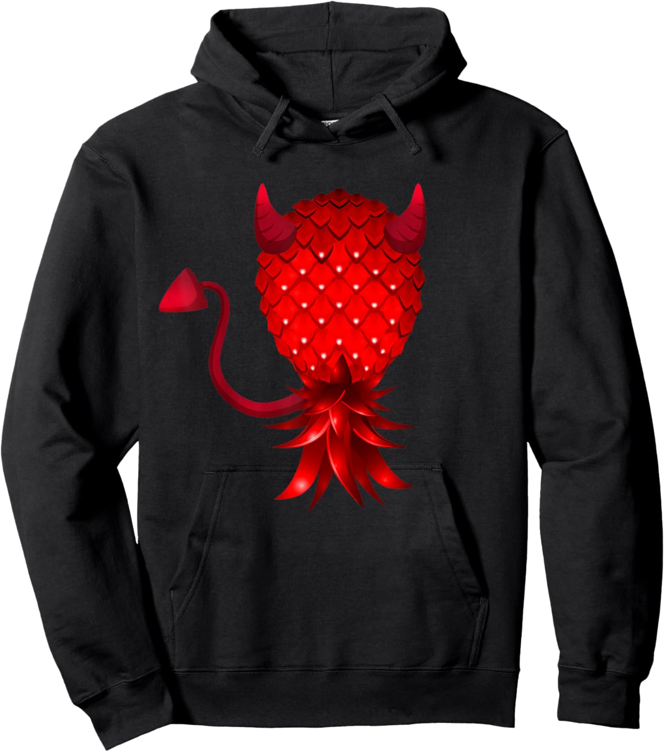 Swinger Upside Down Bad Pineapple Devil Horn Hoodie - Hoodie | Black