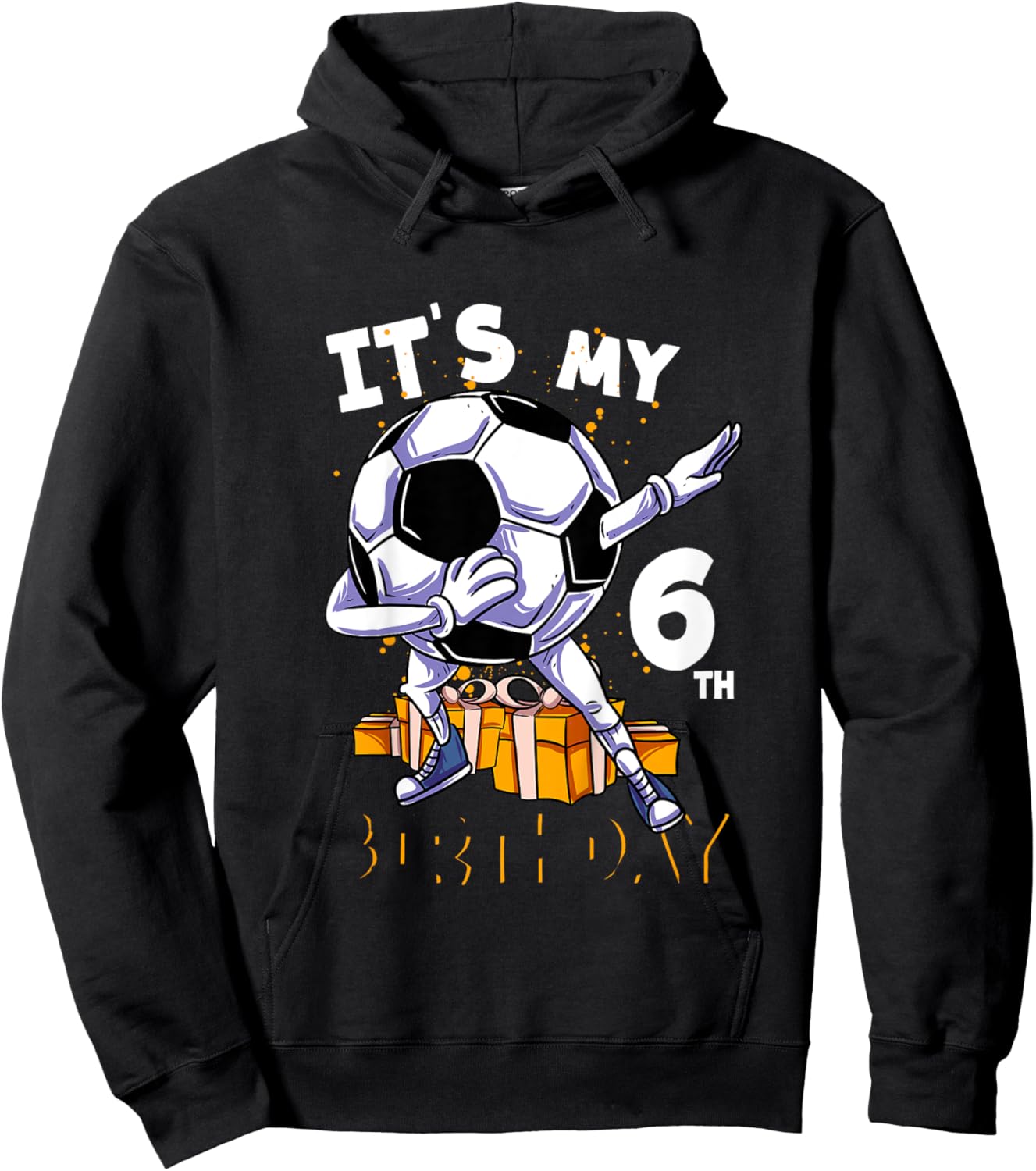 Kids Its My 6th Birthday Six Year Old Dabbing Ball Soccer Hoodie - Hoodie | Black