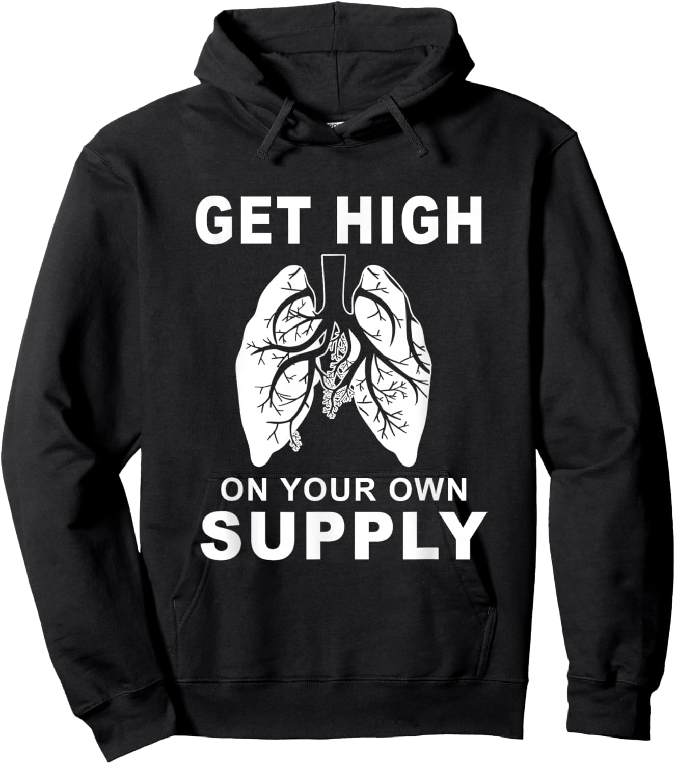 Get High On Your Own Supply Mindful Breathing Themed Hoodie - Hoodie | Black