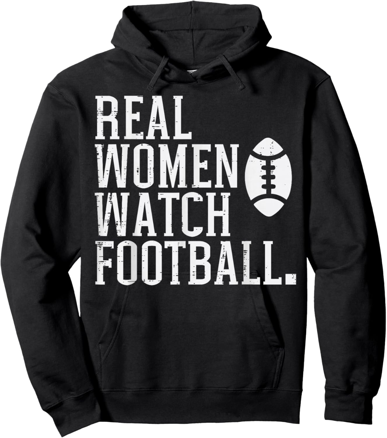 Real Women Watch American Football Sports Mom Girlfriend Hoodie - Hoodie | Black