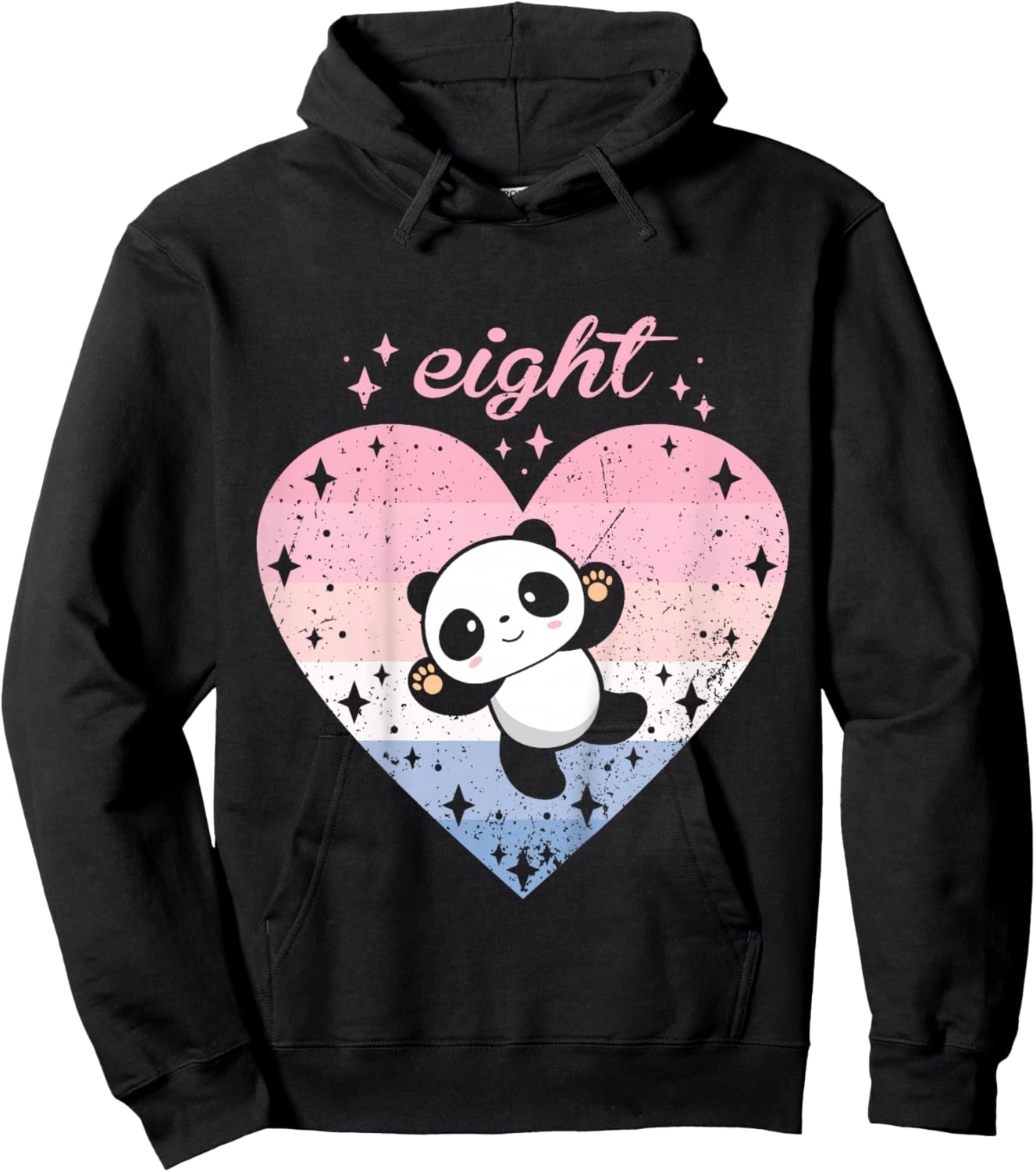8 Year Old Cute Panda Birthday Girl 8th B-day Hoodie - Hoodie | Black