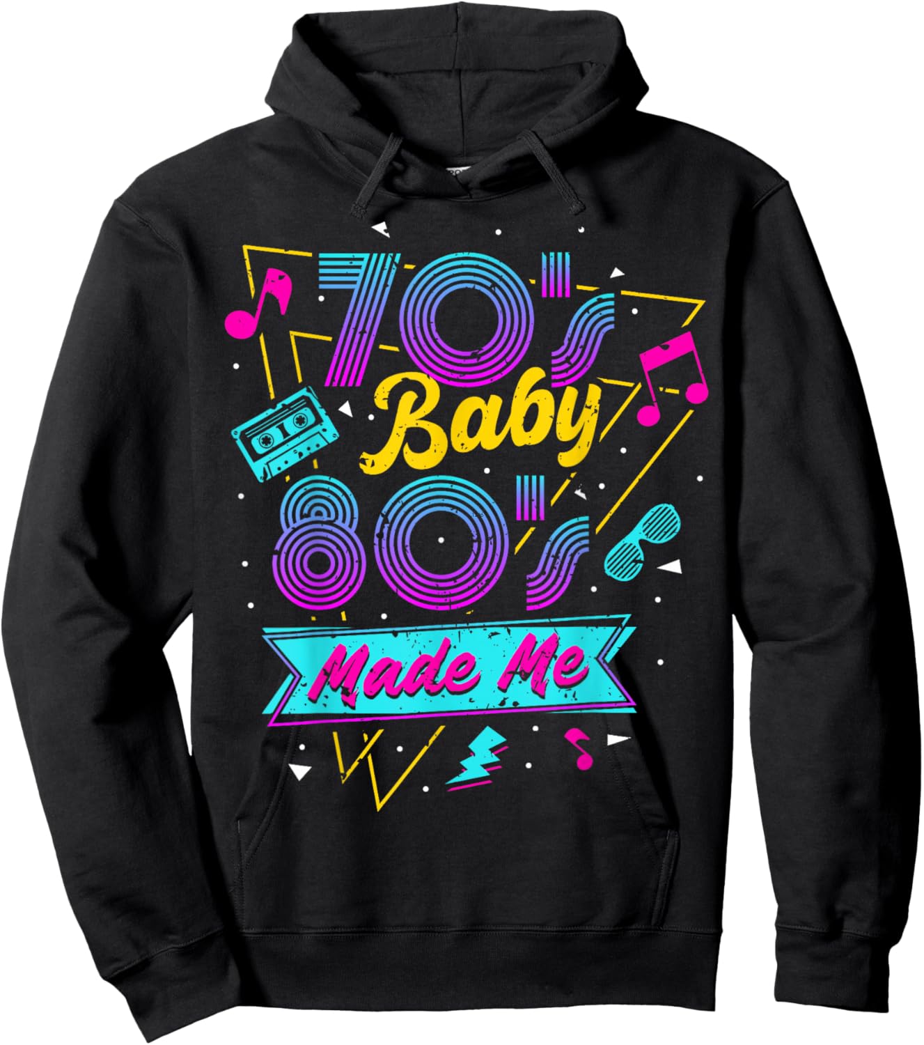 Born in The 70's But The 80's Raised me 80s Costume Hoodie - Hoodie | Black