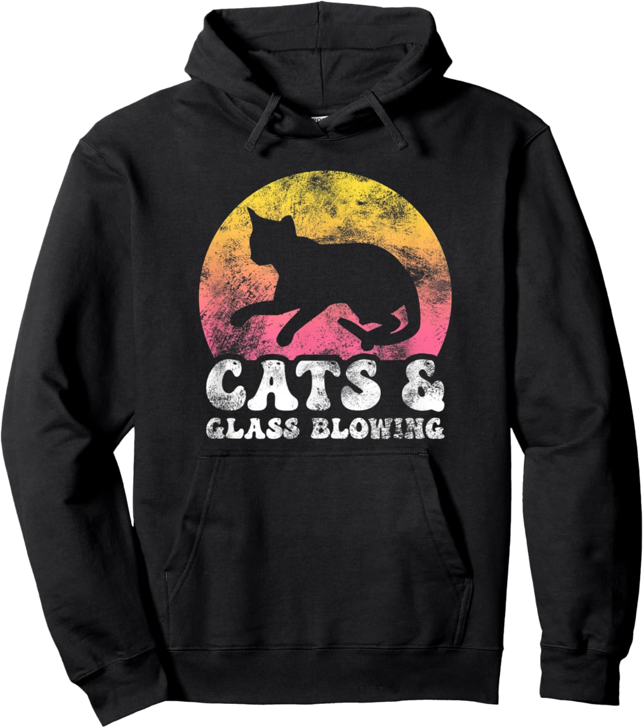 Funny Cats & Glass Blowing Vintage Retro Hobby Hoodie - Hoodie | Black