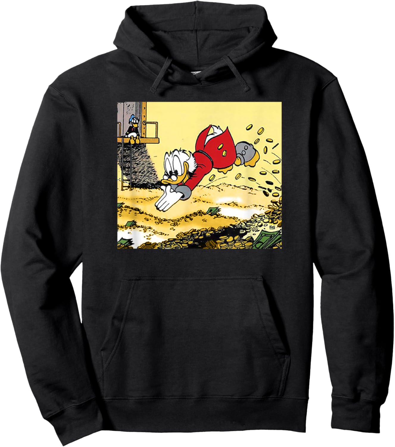 Disney DuckTales Scrooge McDuck Swimming in Cash Hoodie - Hoodie | Black