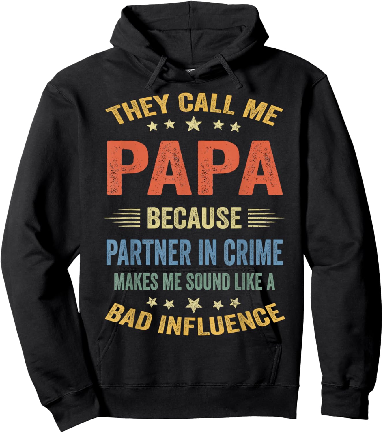 Funny Grandpa Shirts, Papa Partner In Crime Dad Hoodie - Hoodie | Black