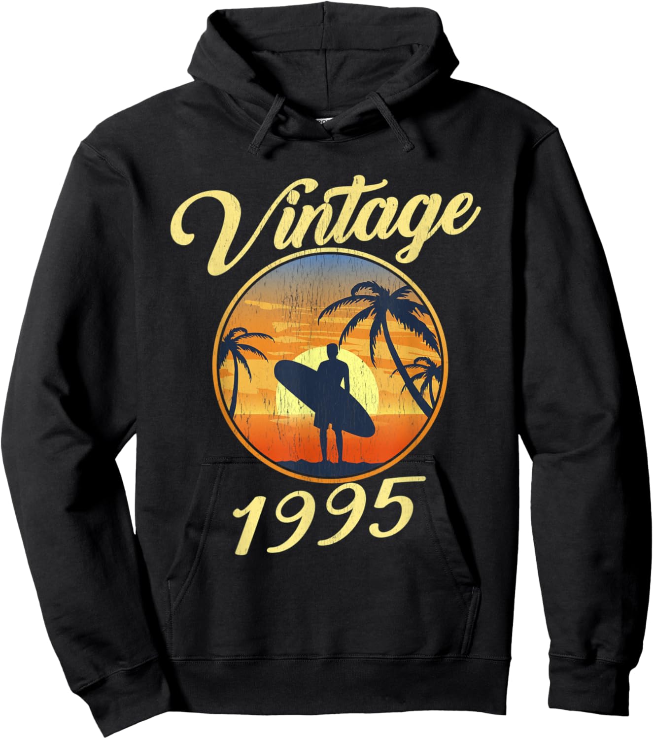 Vintage 1995 born in 1995 summer surf gift Men Women Kids Hoodie - Hoodie | Black