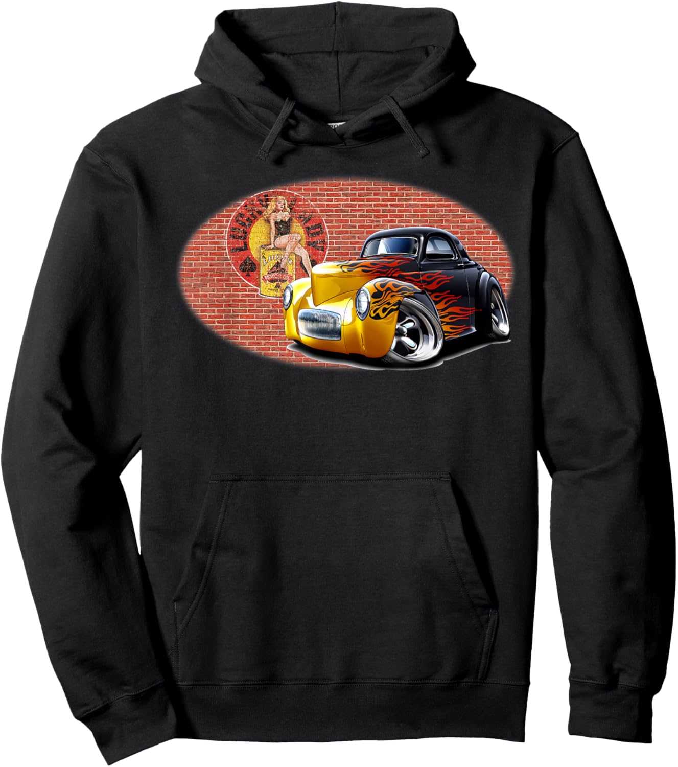 1941 Willy's Black Flames Hot Rod Hoodie - Hoodie | Black