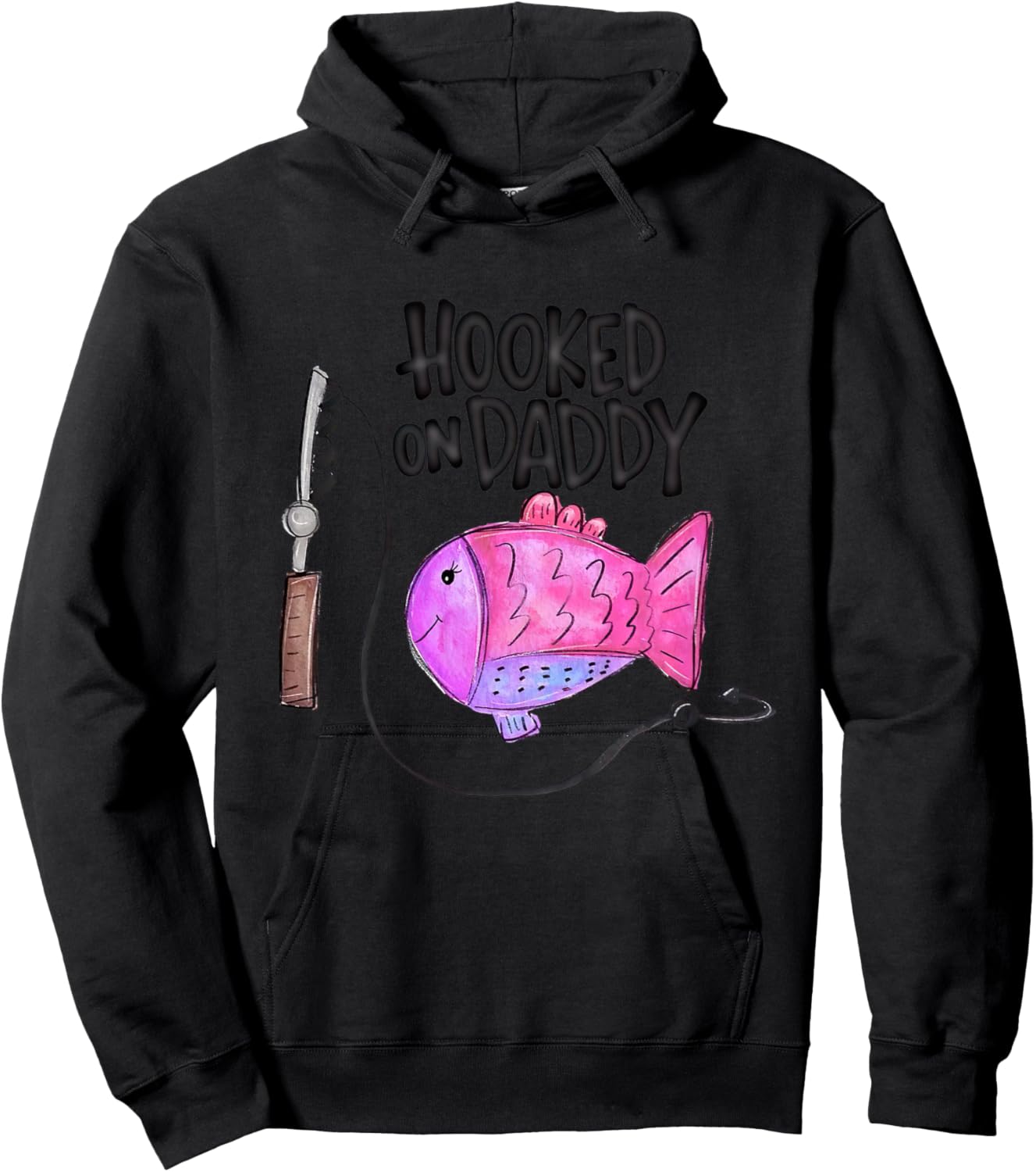 Kids Hooked on Daddy - Always a Daddy's Girl Shirt Daughter Girls Hoodie - Hoodie | Black