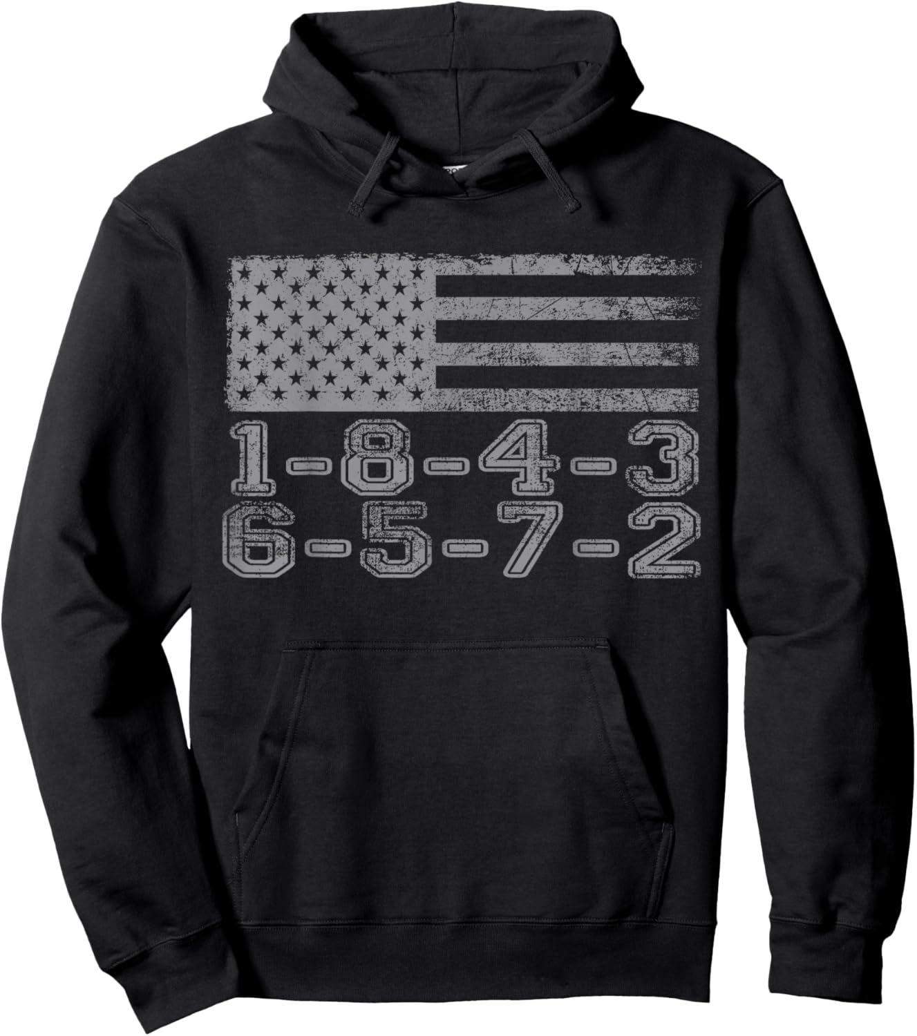 USA Flag 18436572 Firing Order Small Block Engine V8 Block Hoodie - Hoodie | Black