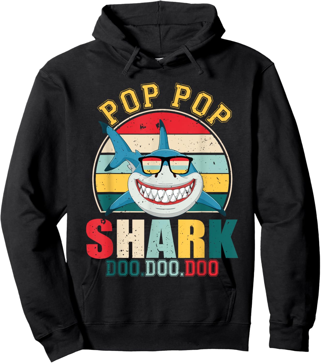 Pop Pop Shark Shirt Father's Day For Pop Pop Hoodie - Hoodie | Black