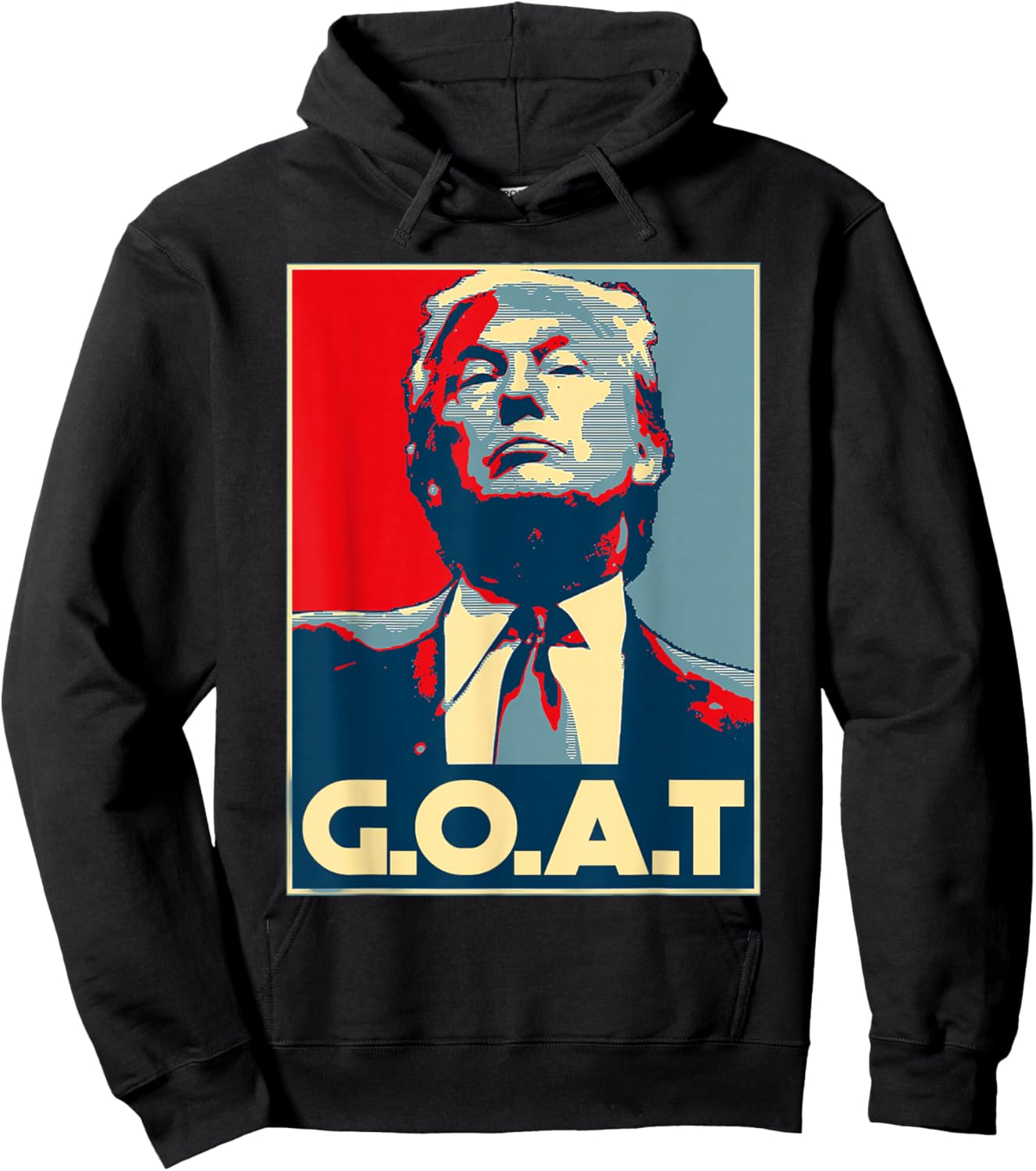 Trump Goat Middle Finger Election 2024 Republican Poster Hoodie - Hoodie | Black