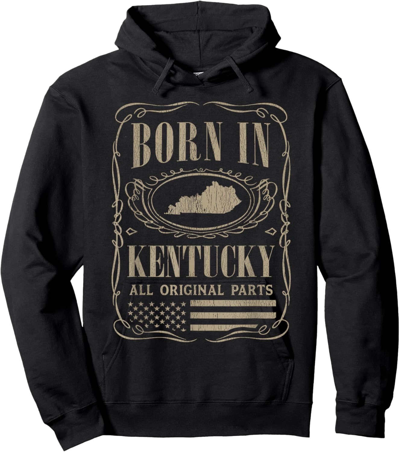 Vintage Classic America Land Map US States Born Kentucky Hoodie - Hoodie | Black