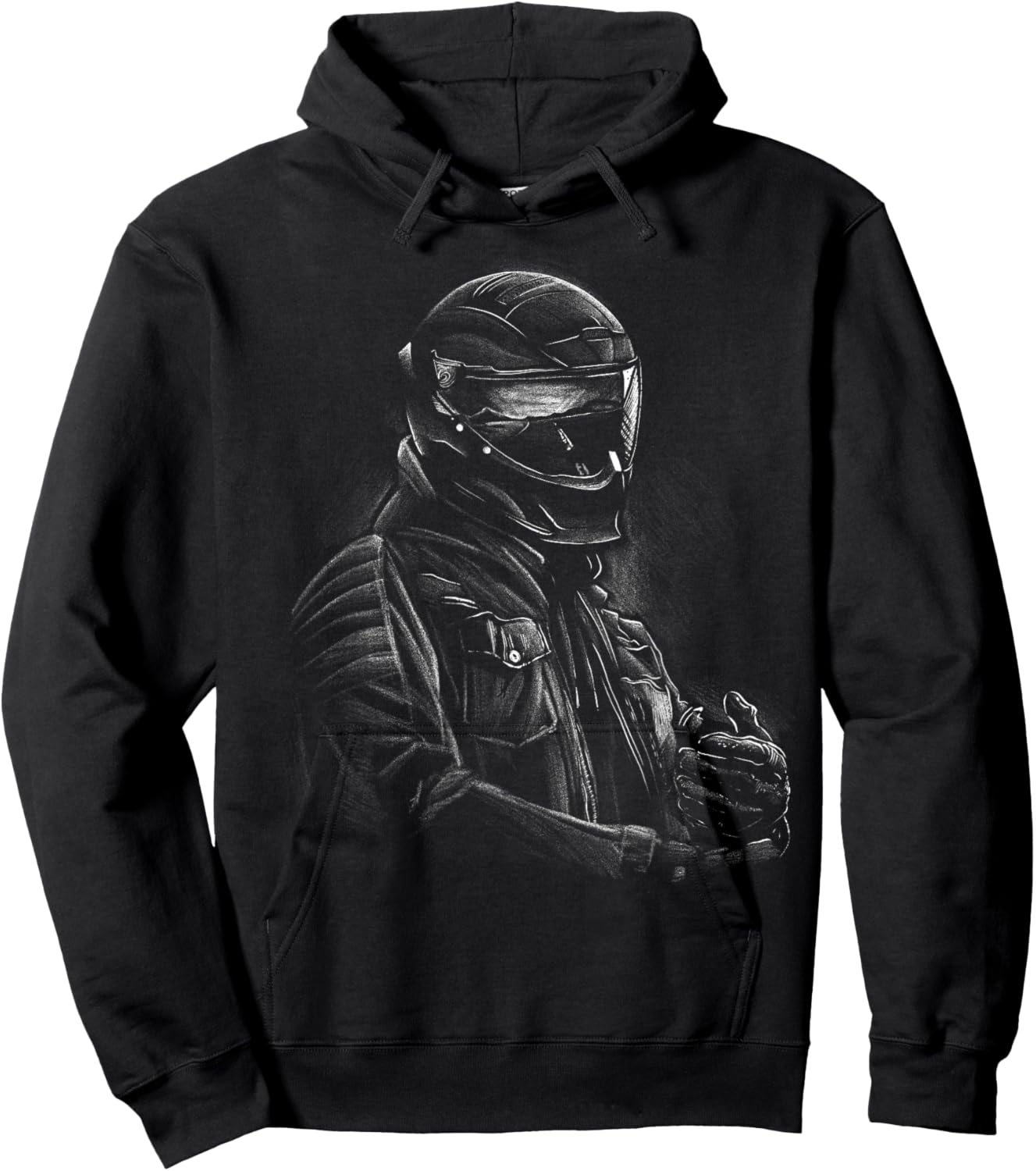 Biker silhouette without text. Hoodie - Hoodie | Black
