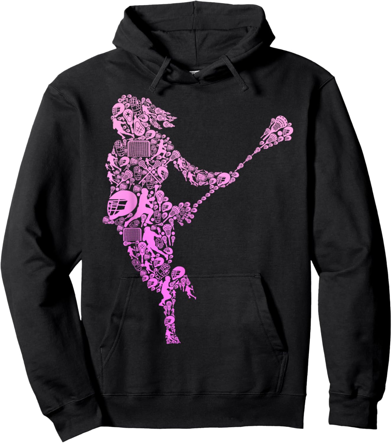 Lacrosse Player Youth Women Girls Kids Hoodie - Hoodie | Black